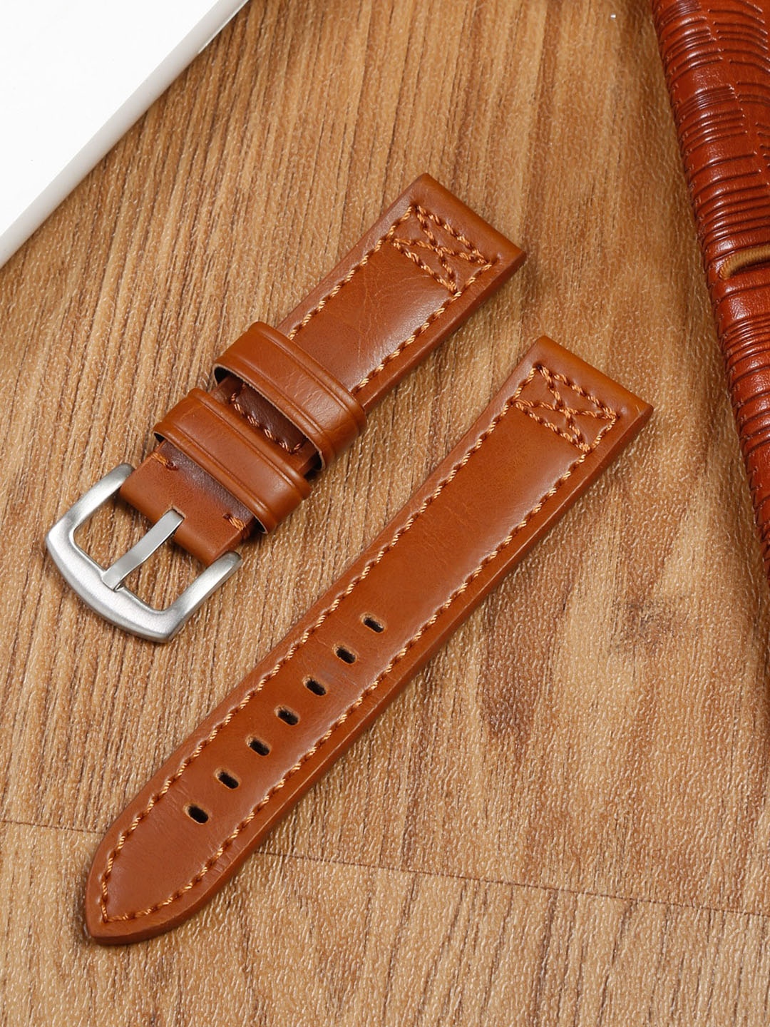 

Teakwood Leathers Men Flexible Lightweight Leather Watch Strap, Tan