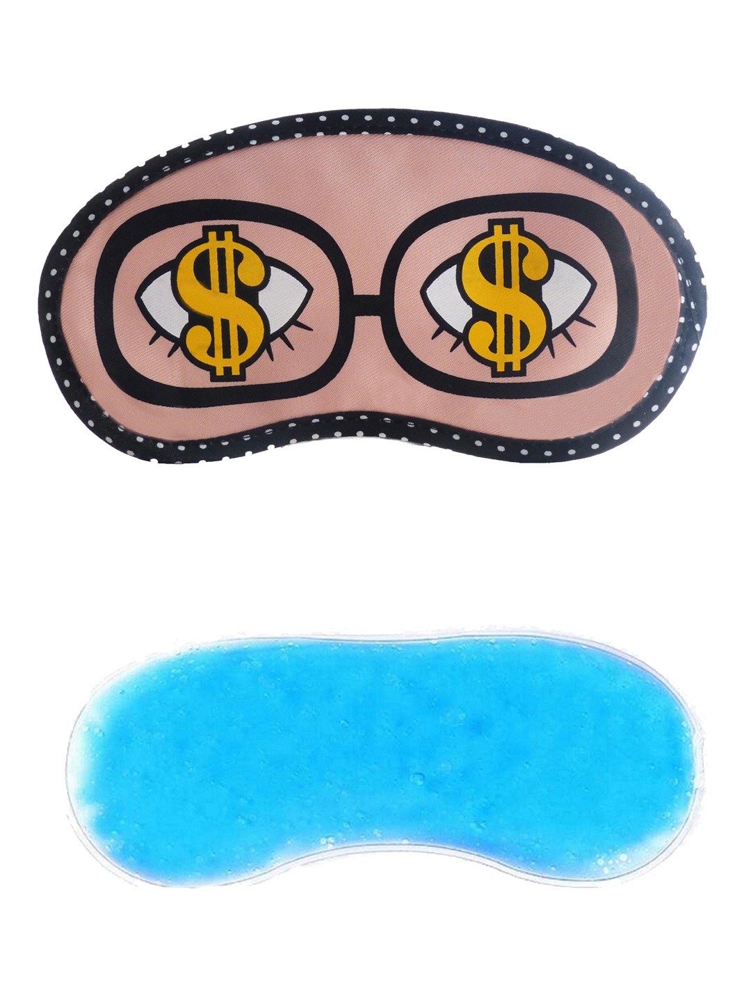 

JENNA Cartoon Face Sleeping Eye Mask With Ice Cooling Gel, Peach