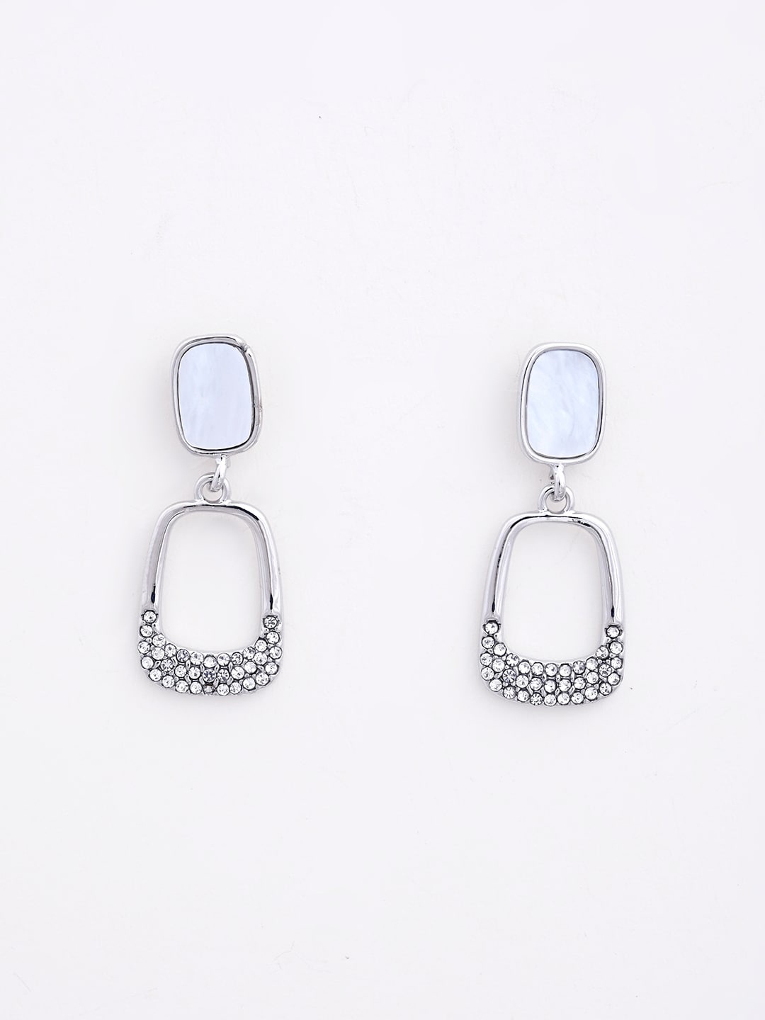 

XPNSV Silver-Toned Contemporary Drop Earrings