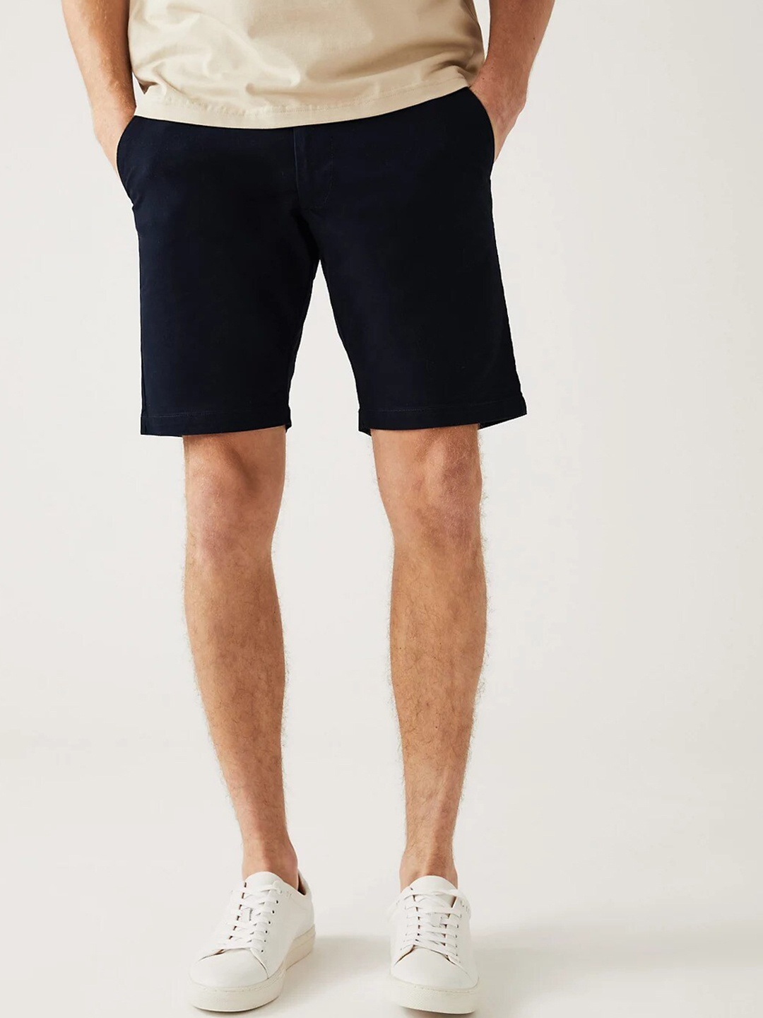 

Marks & Spencer Men Regular Fit Mid-Rise Shorts, Navy blue