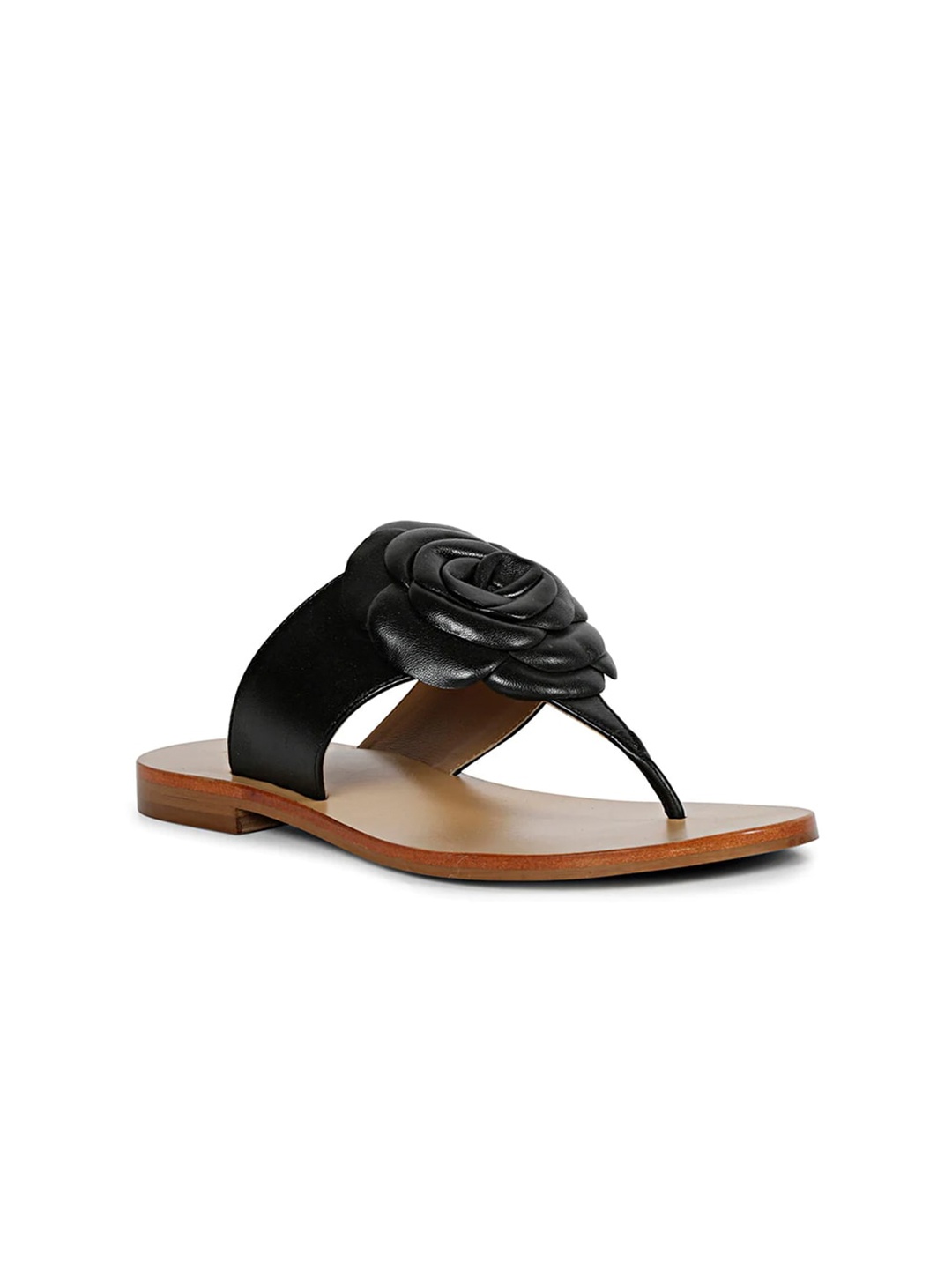 

Saint G Embellished Leather T-Strap Flats, Black
