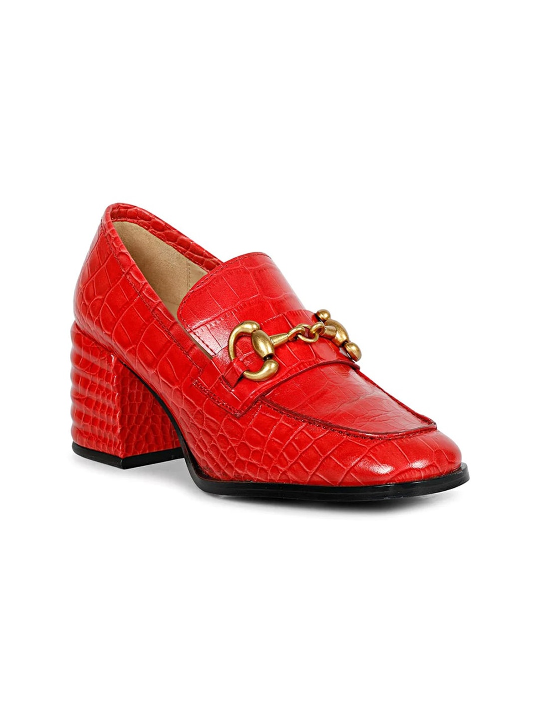 

Saint G Leather Block Pumps, Red