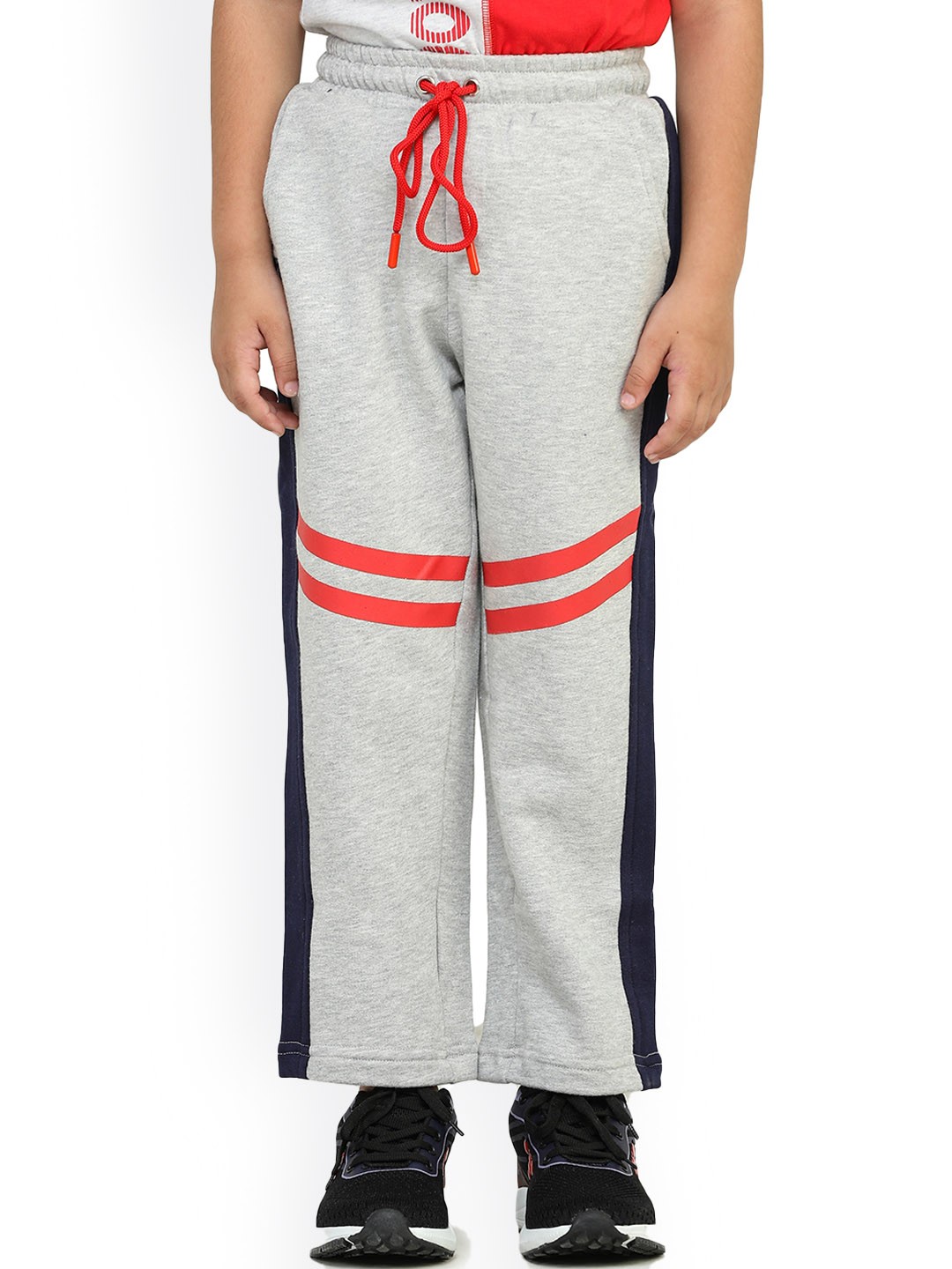 

toothless Boys Loose Fit Easy Wash Cotton Trousers, Grey melange