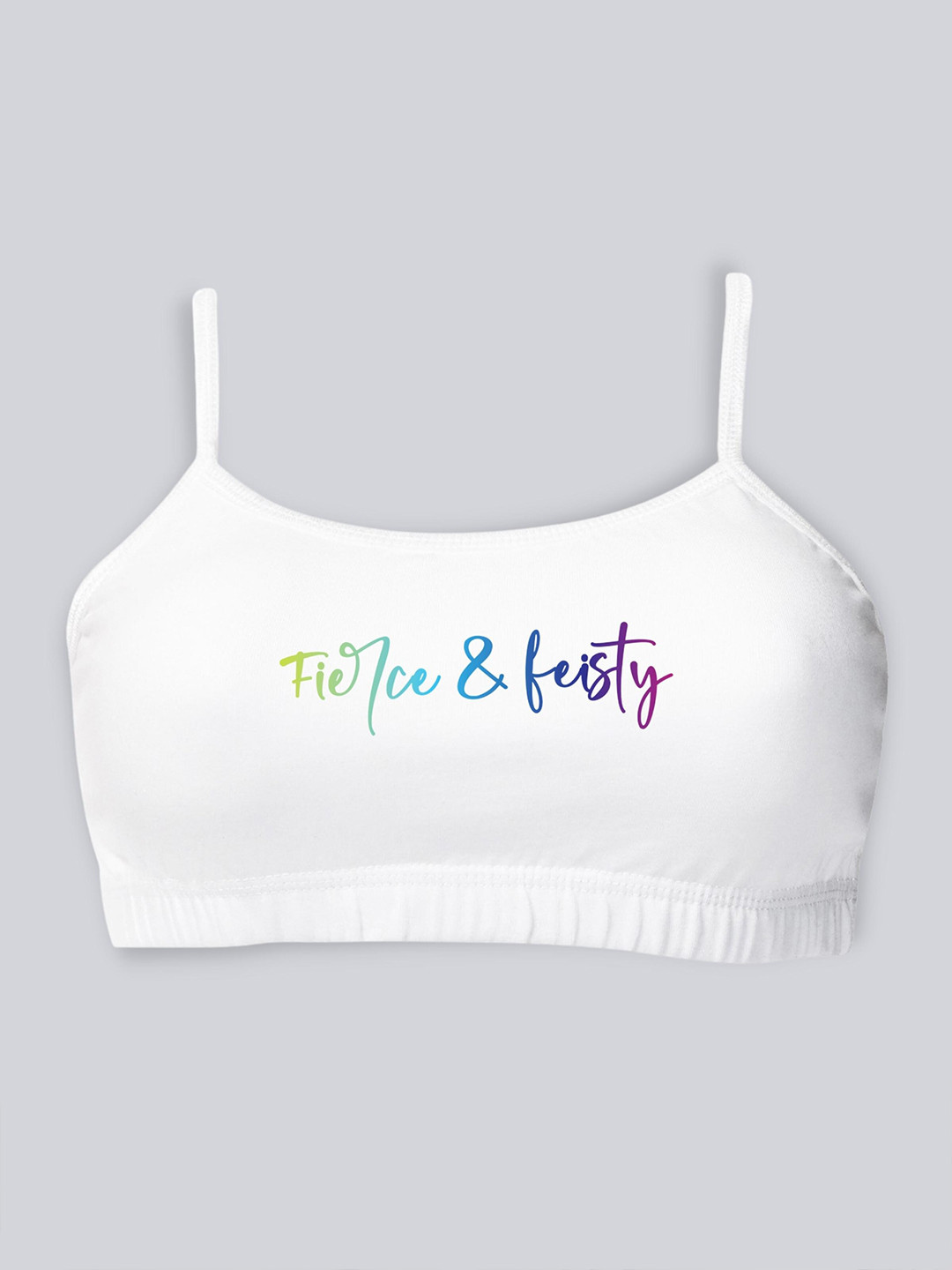 

DChica Pack Of 2 Printed Non-Wired Non-Padded All Day Comfort Seamless Cotton Workout Bra, White