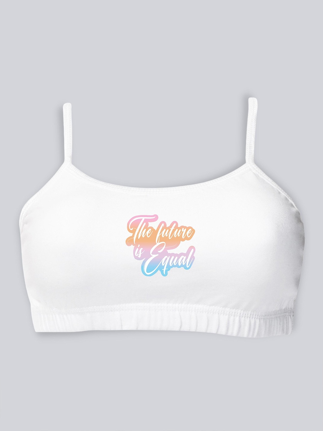 

DChica Pack Of 2 Printed Non-Wired Non-Padded All Day Comfort Seamless Cotton Workout Bra, White