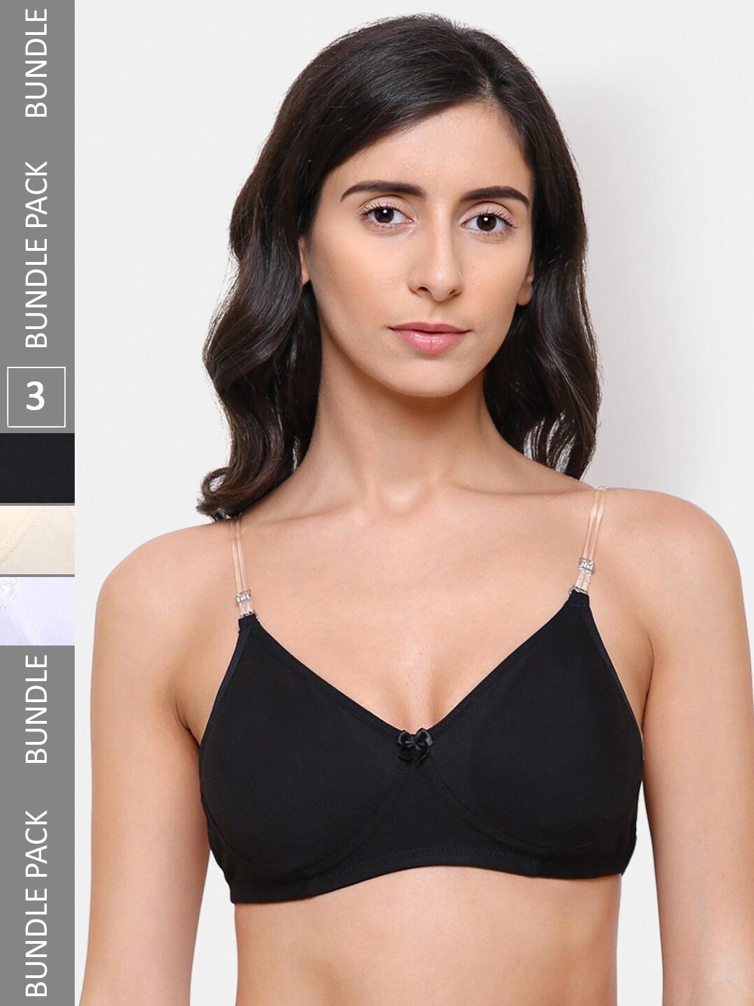 

College Girl Pack of 3 All Day Comfort Non Padded Full Coverage Bra, Nude