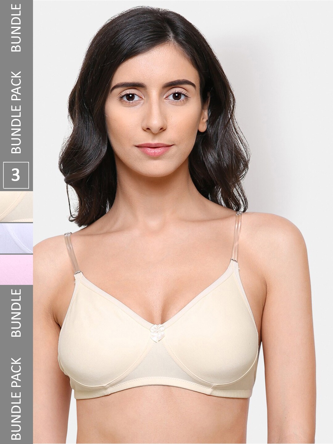 

College Girl Pack of 3 All Day Comfort Non Padded Full Coverage Bra, Nude