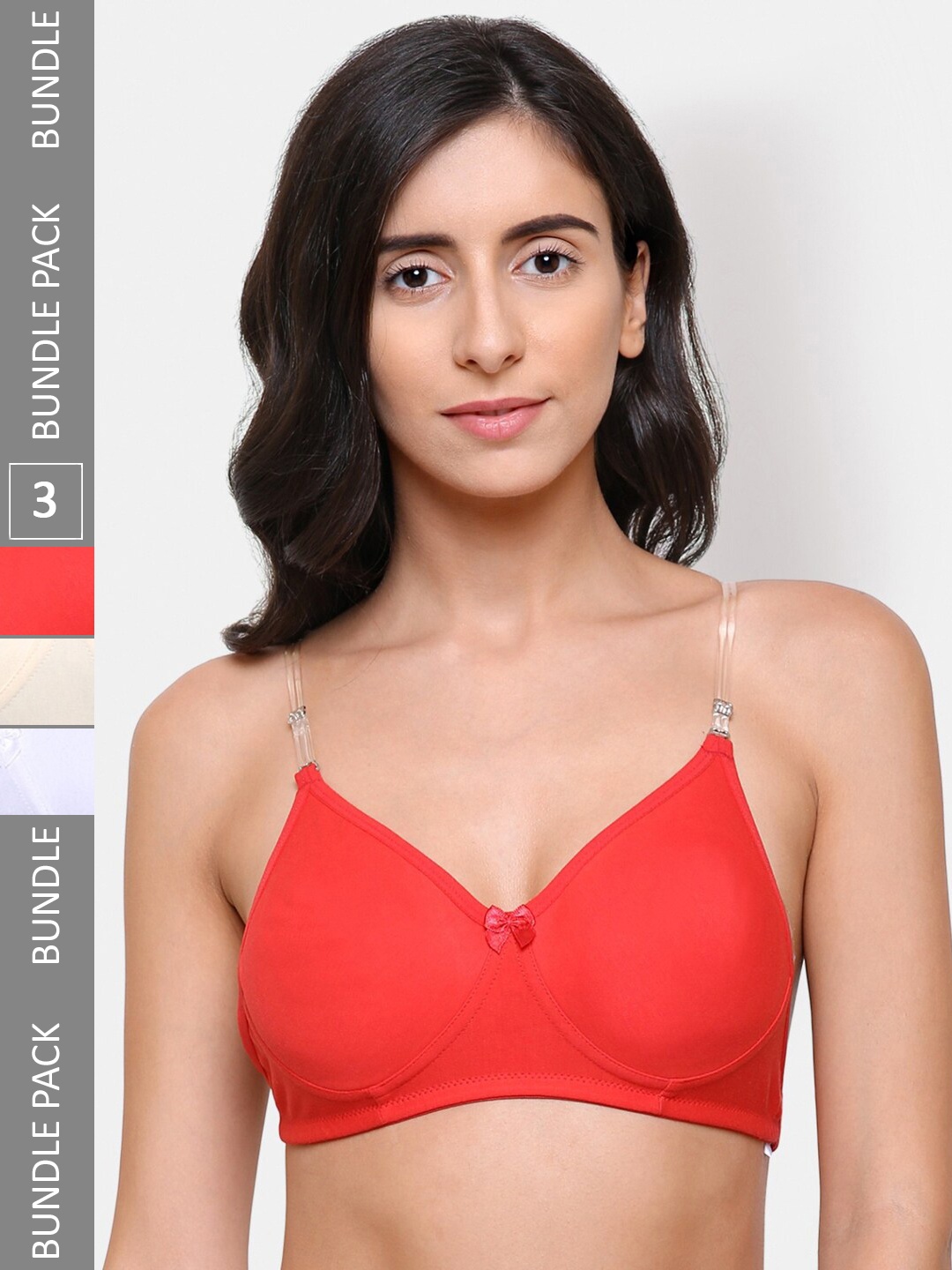 

College Girl Pack of 3 All Day Comfort Non Padded Full Coverage Bra, Nude
