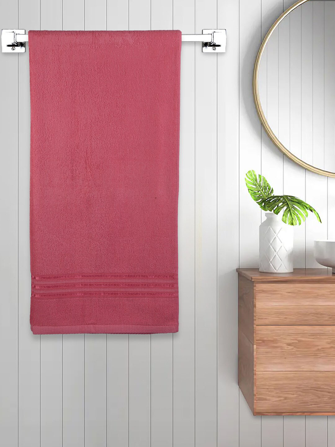 

FABINALIV Pink 450 GSM Cotton Bath Towel