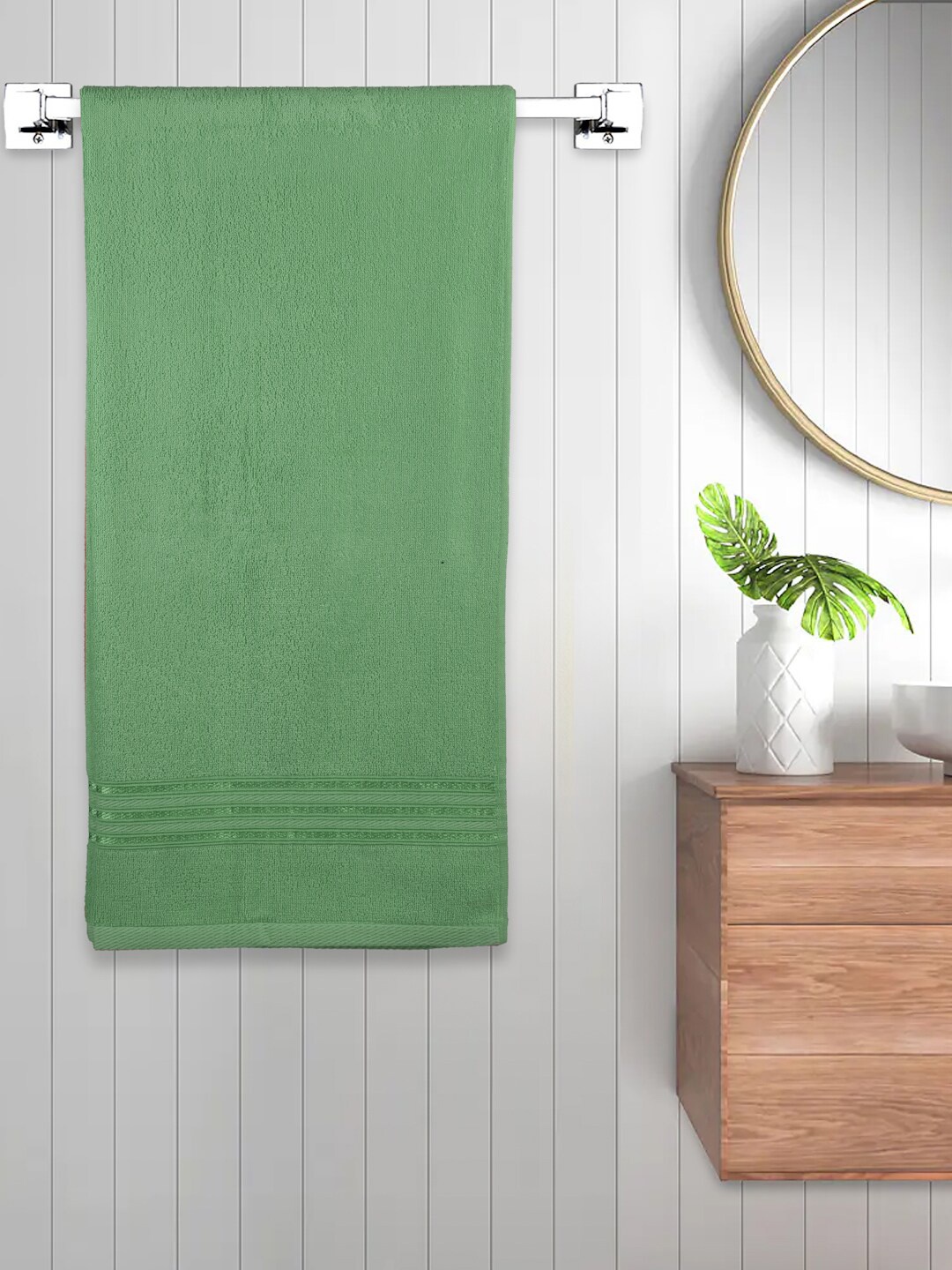 

FABINALIV Green 450 GSM Cotton Bath Towel
