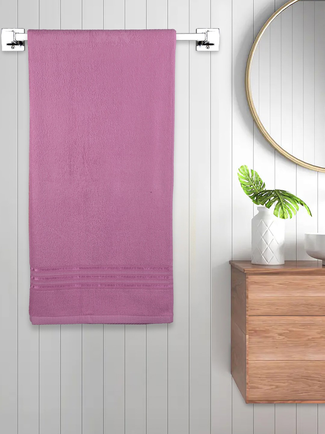 

FABINALIV Pink 450 GSM Cotton Bath Towel