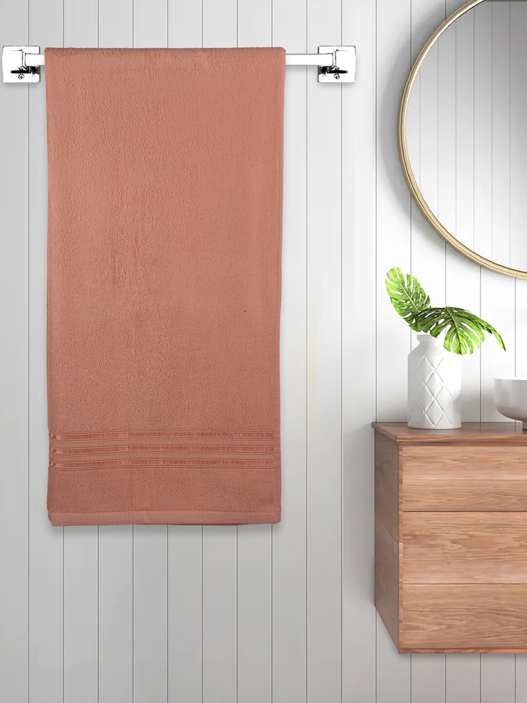 

FABINALIV Peach 450 GSM Cotton Bath Towel