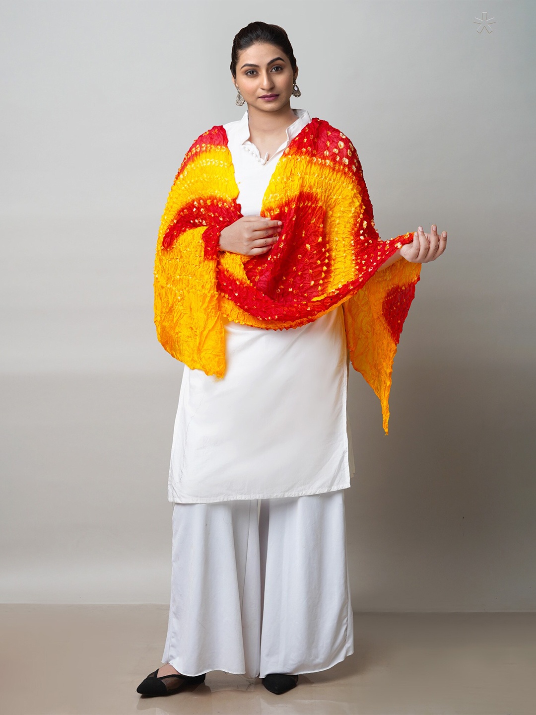 

Unnati Silks Printed Bandhani Soft Silk Dupatta, Red