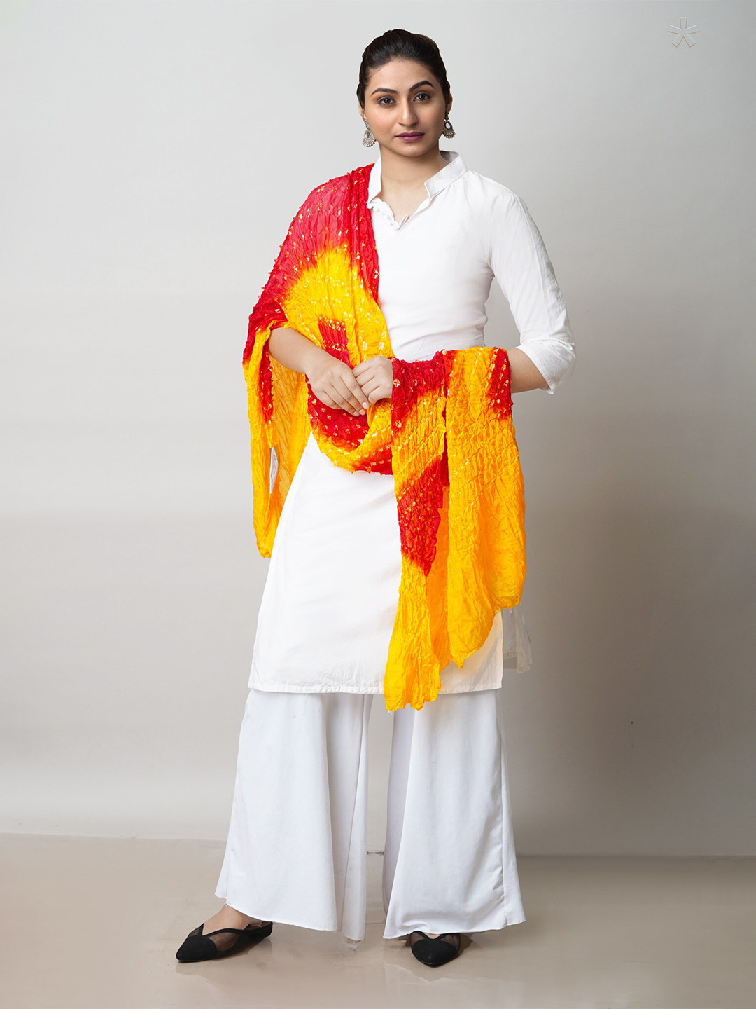 

Unnati Silks Printed Bandhani Soft Silk Dupatta, Red