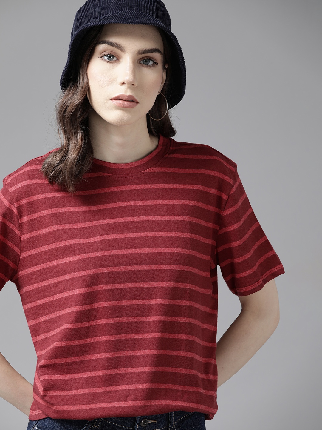 

The Roadster Lifestyle Co. Striped T-shirt, Red