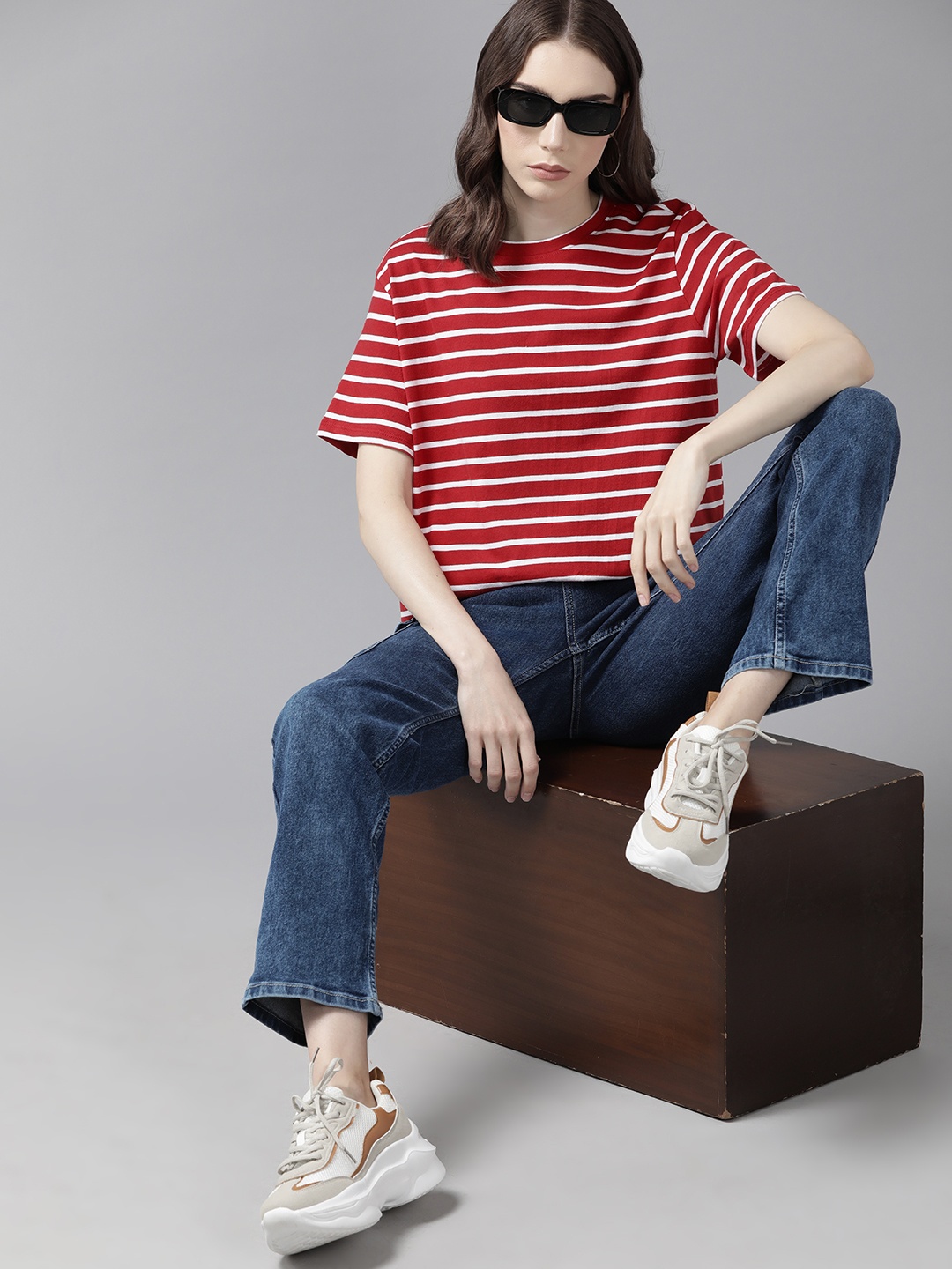 

The Roadster Lifestyle Co. Striped T-shirt, Red