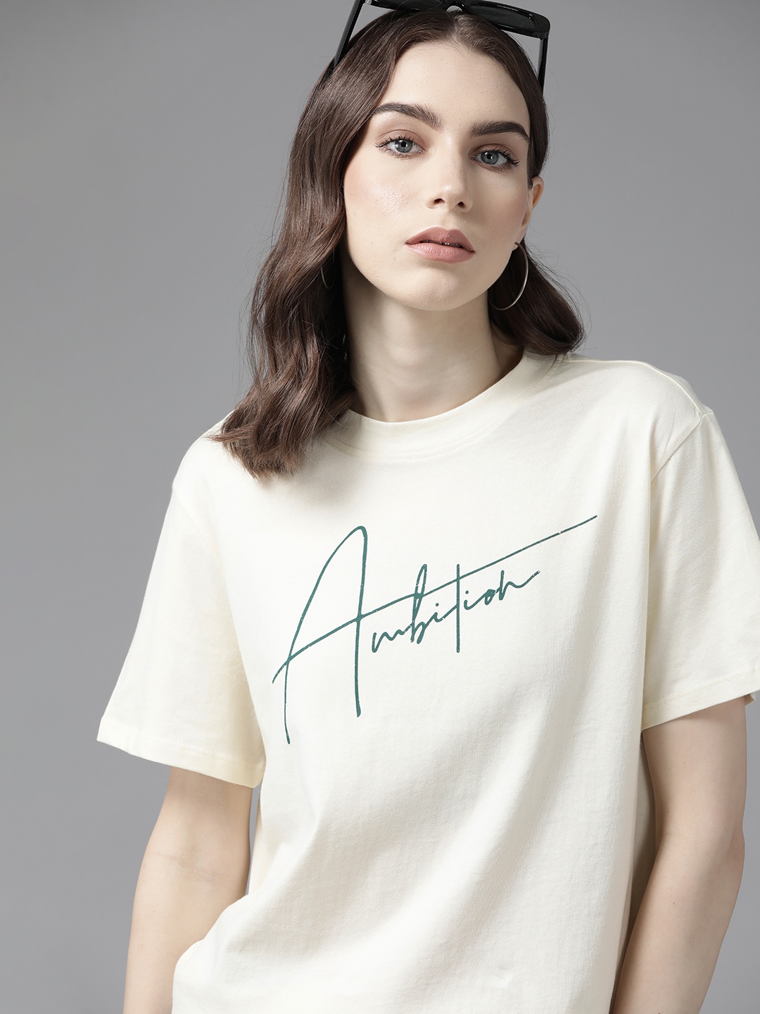 

The Roadster Lifestyle Co.Typography Printed Pure Cotton T-shirt, Yellow