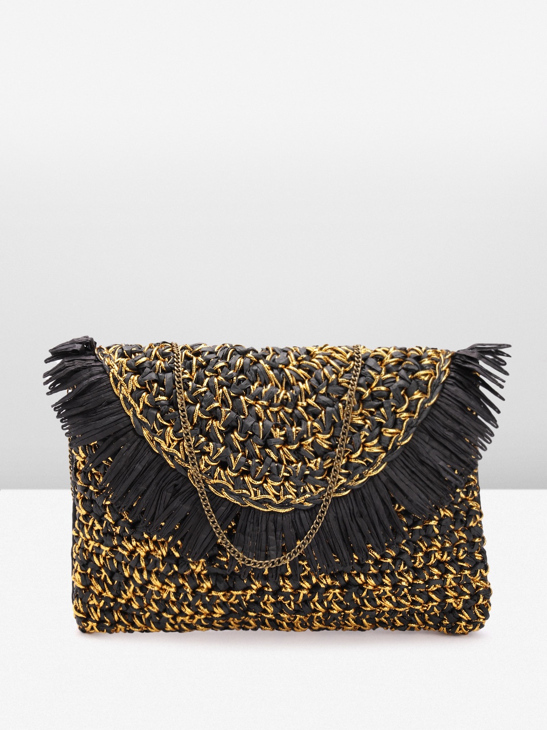 

Anouk Women Basket Weave Structured Sling Bag, Black