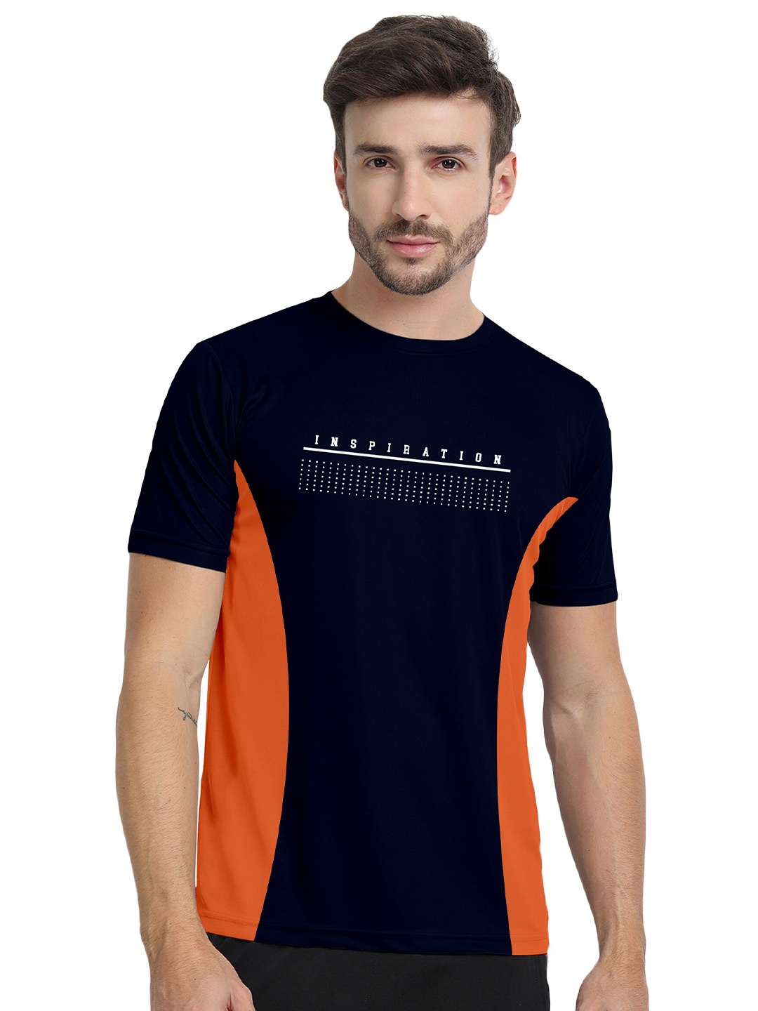 

FTX Colourblocked Round Neck T-shirt, Navy blue