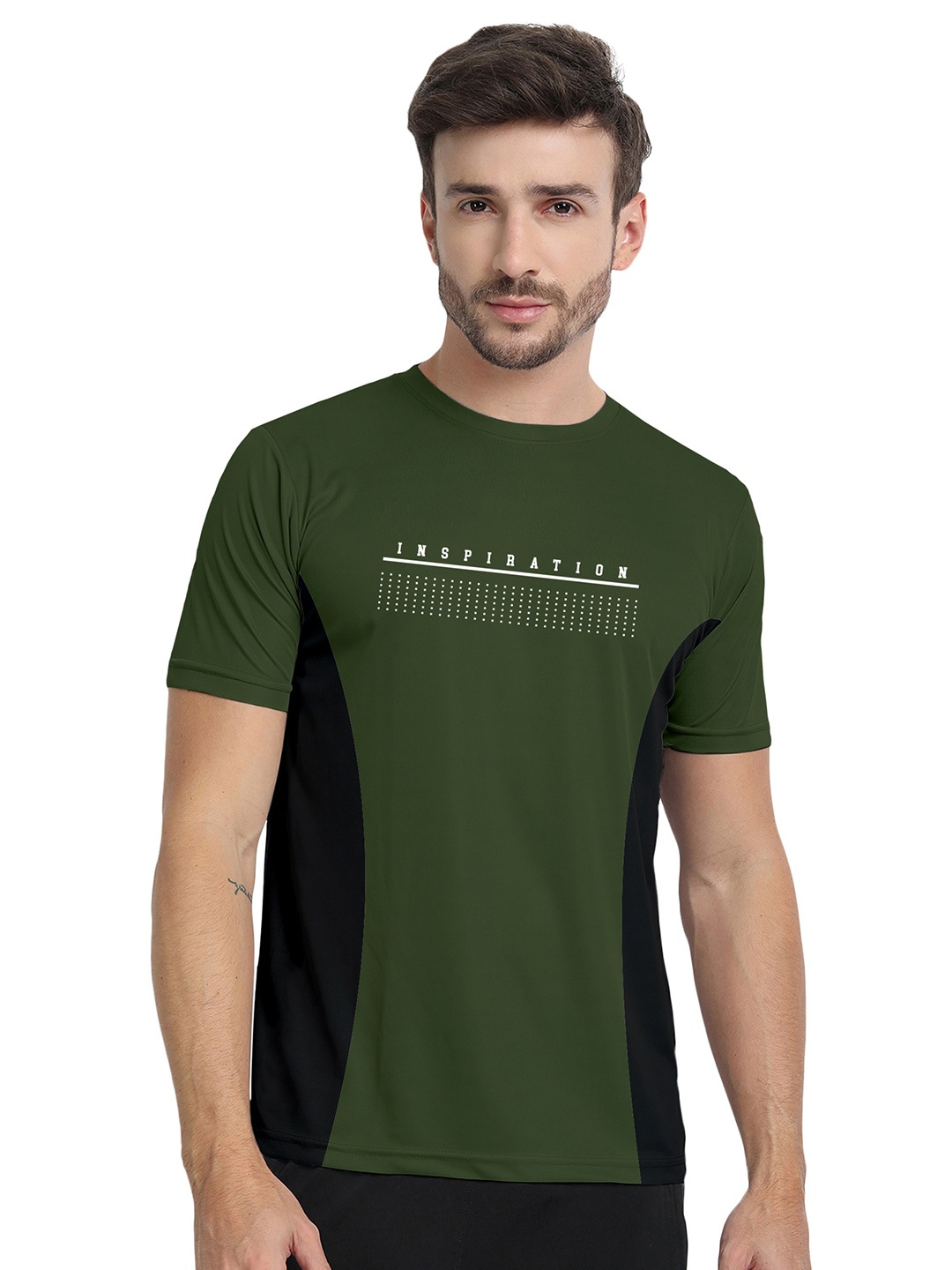 

FTX Colourblocked Round Neck T-shirt, Olive