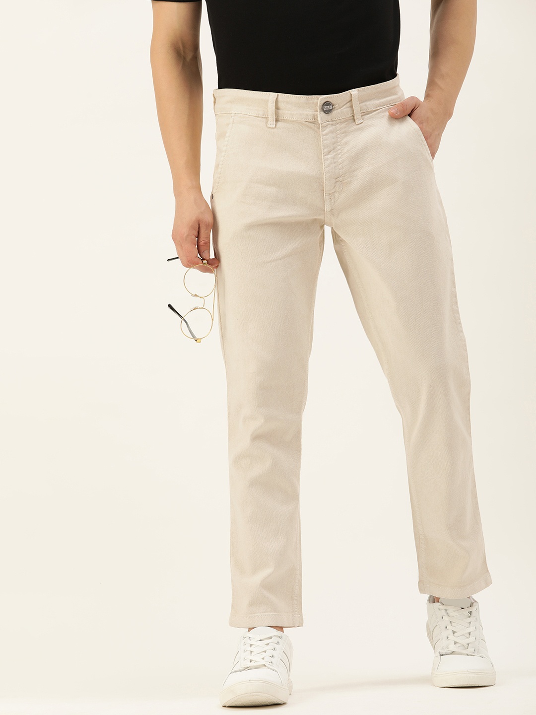 

Mast & Harbour Men Stretchable Slim Fit Casual Jeans, Beige