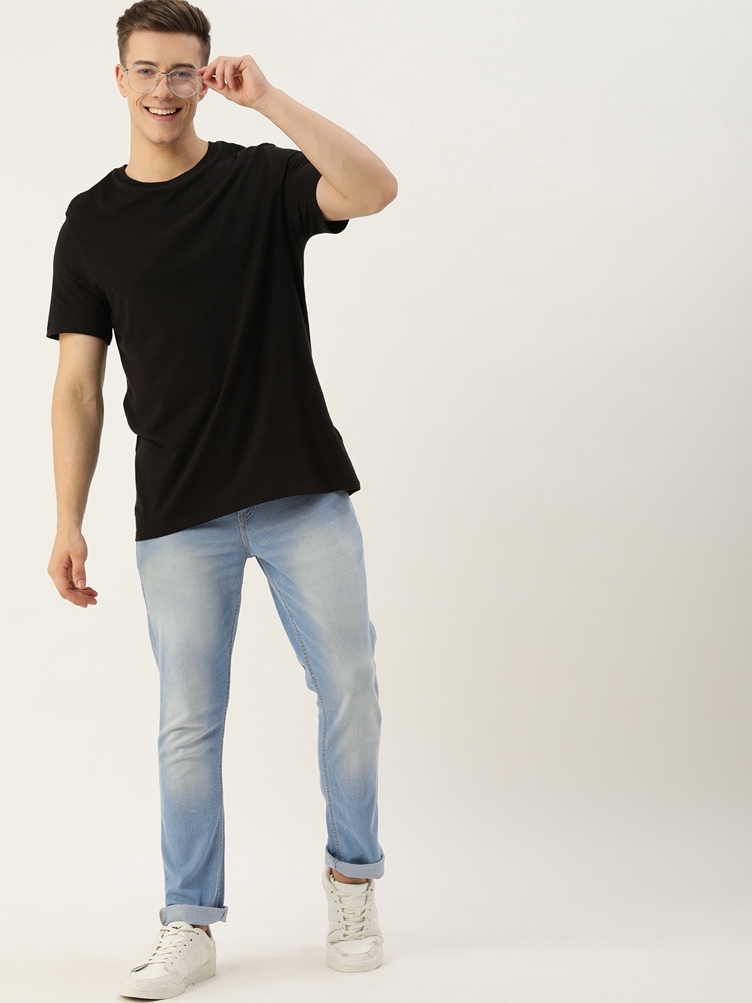 

Mast & Harbour Men Skinny Fit Light Fade Stretchable Casual Jeans, Blue