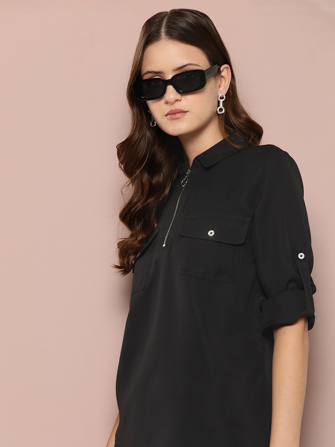 

Harvard Solid Smart Casual Shirt, Black