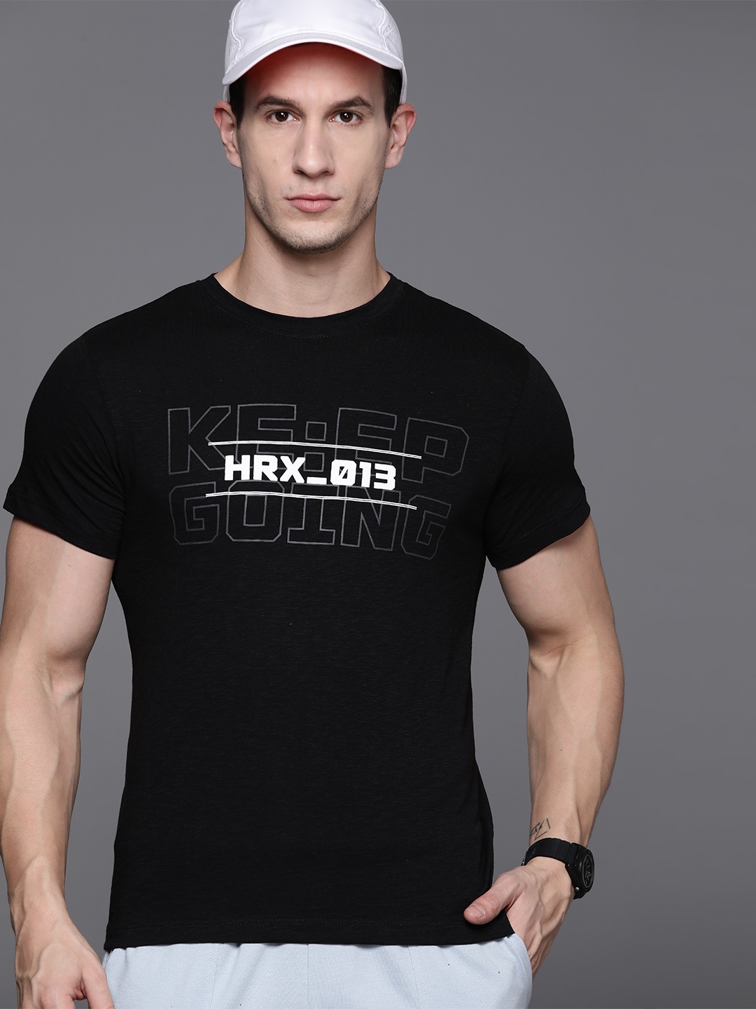 

HRX by Hrithik Roshan Lifestyle Printed T-shirt, Black