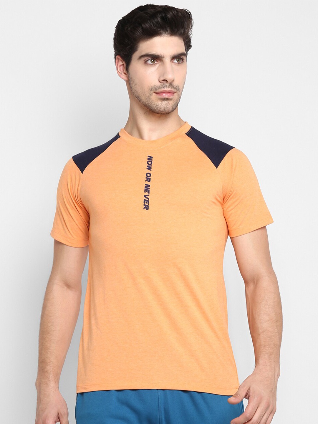 

OFF LIMITS Raglan Sleeves Rapid-Dry Anti Microbial Cotton Sports T-shirt, Orange