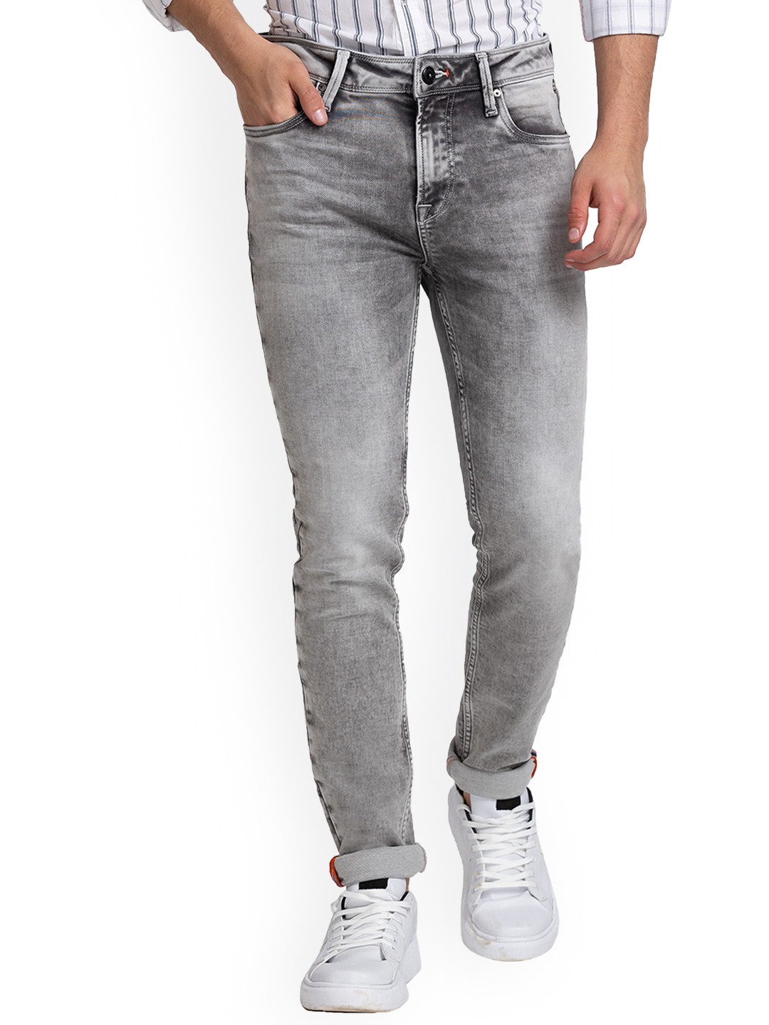 

Killer Men Slim Fit Heavy Fade Stretchable Jeans, Grey