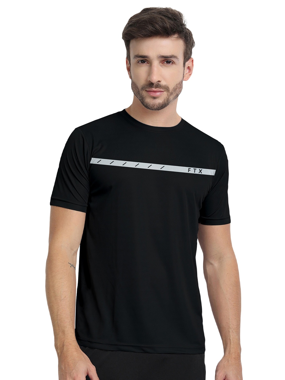 

FTX Round Neck Short Sleeves T-shirt, Black