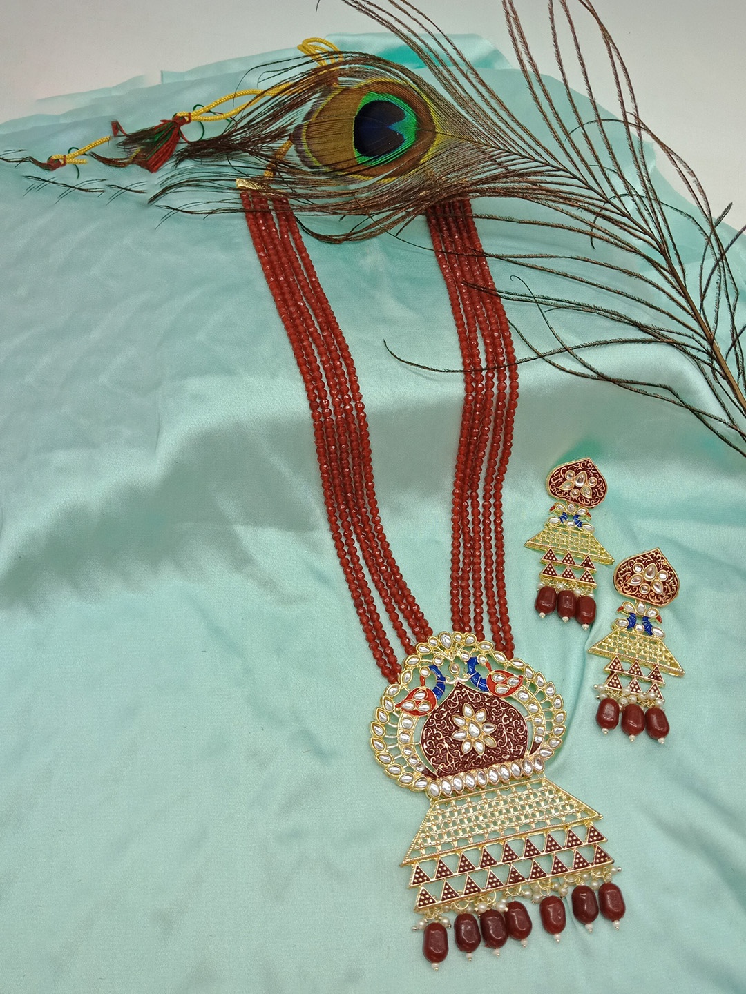 

AASHISH IMITATION Gold-Plated Stone-Studded & Beaded Jewellery Set