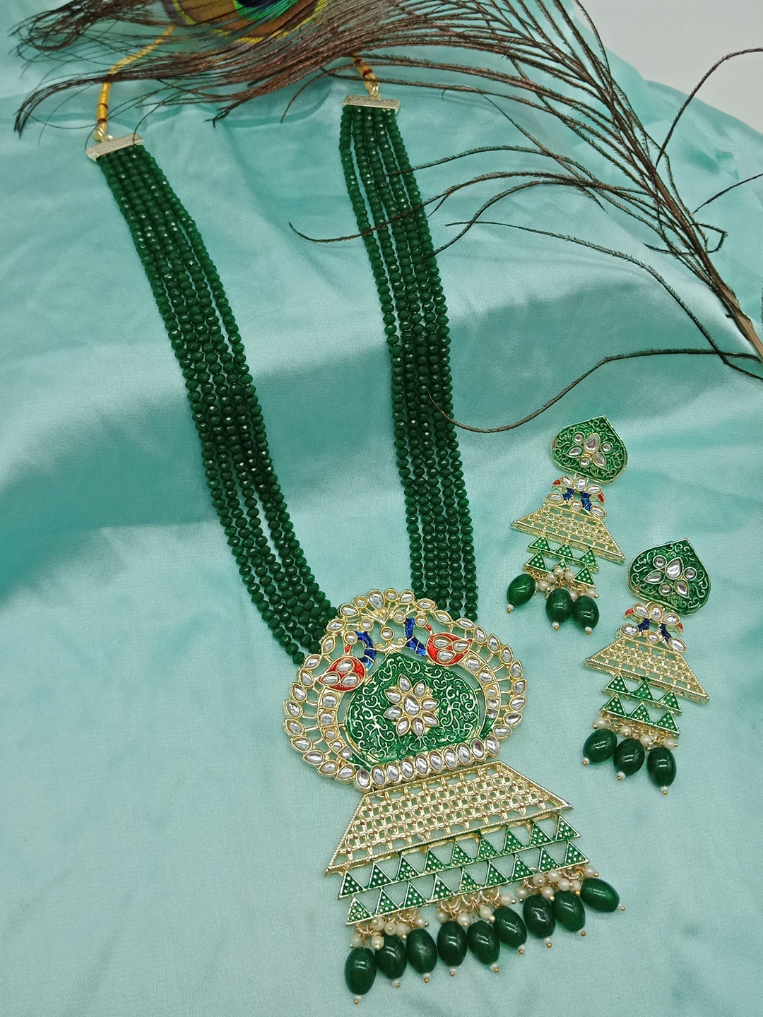 

AASHISH IMITATION Gold-Plated Stone-Studded & Beaded Jewellery Set