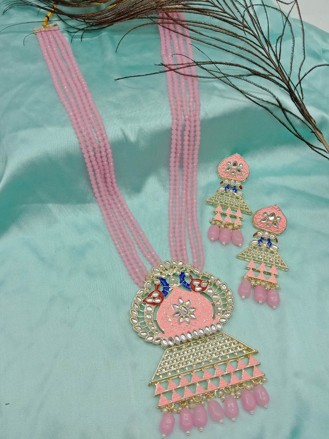 

AASHISH IMITATION Gold-Plated Stone-Studded & Beaded Jewellery Set