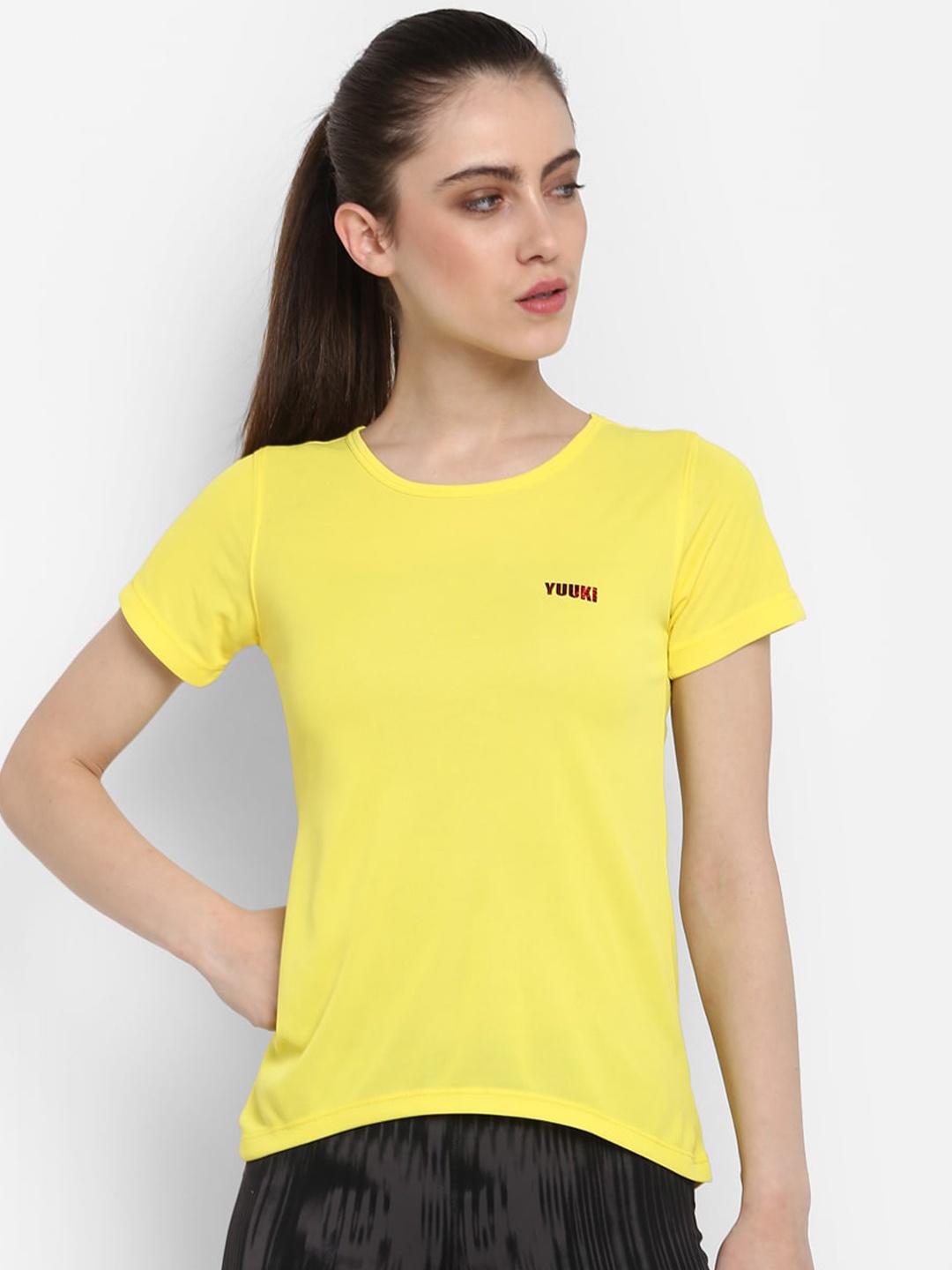 

Yuuki Round Neck Antimicrobial T-shirt, Yellow