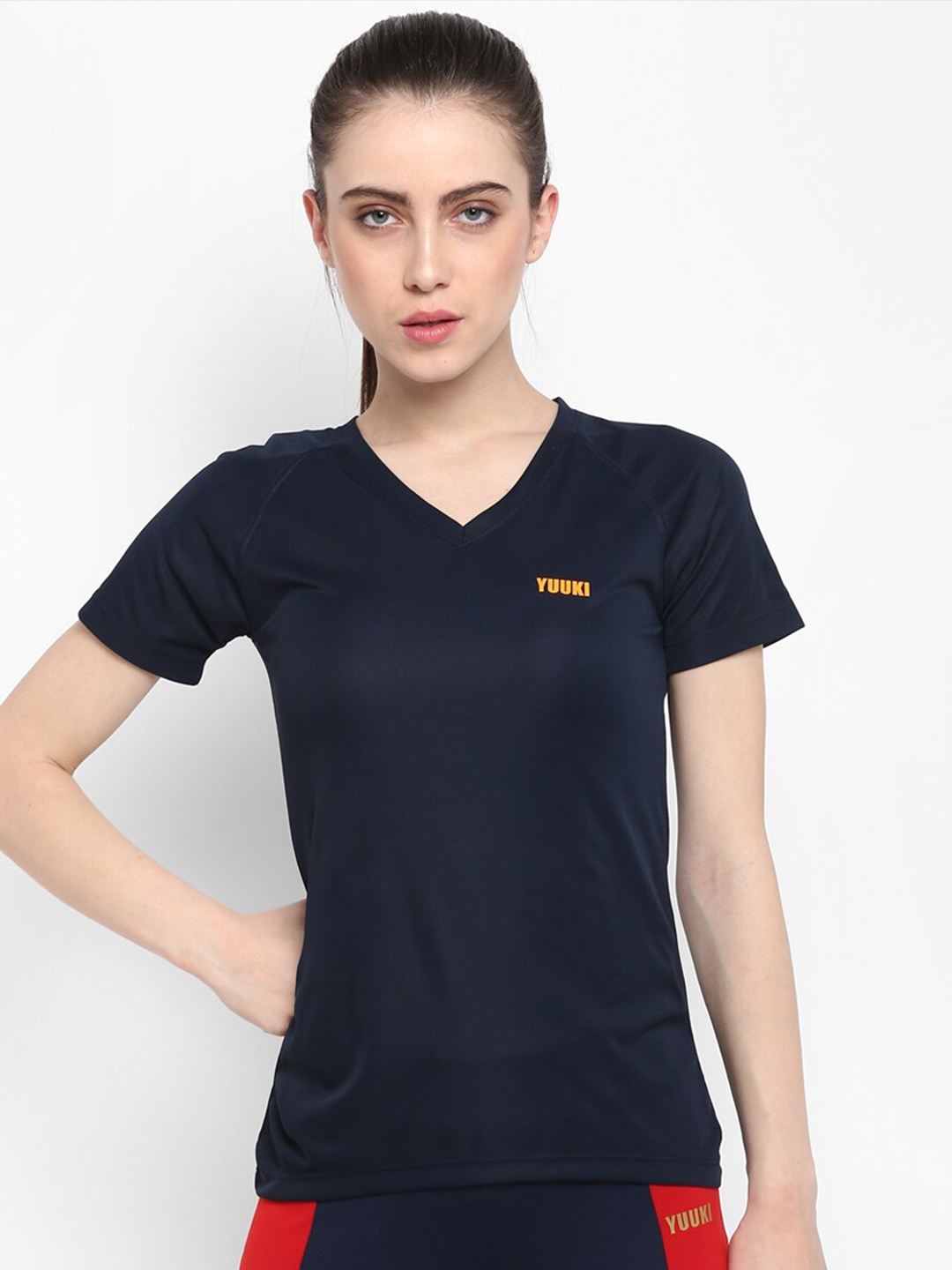 

Yuuki V-Neck Antimicrobial T-shirt, Navy blue