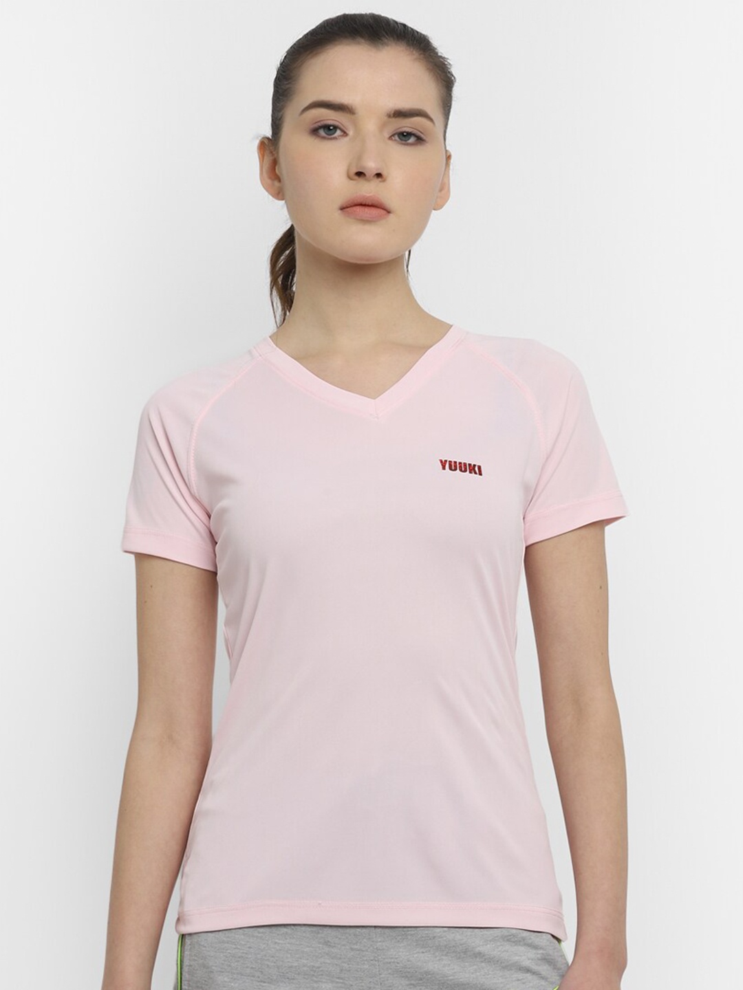 

Yuuki V-Neck Antimicrobial T-shirt, Pink