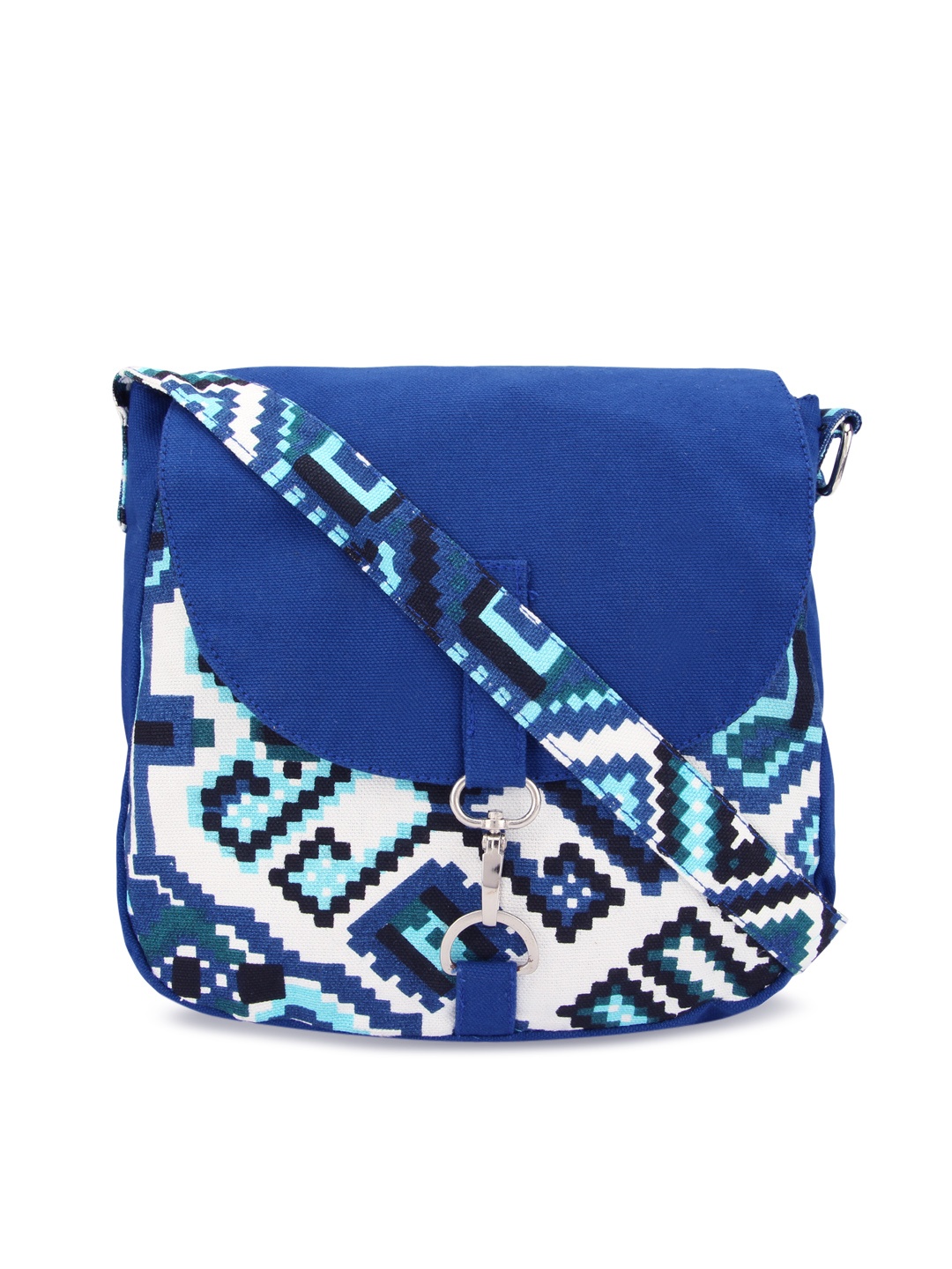 

Vivinkaa Blue & White Printed Sling Bag