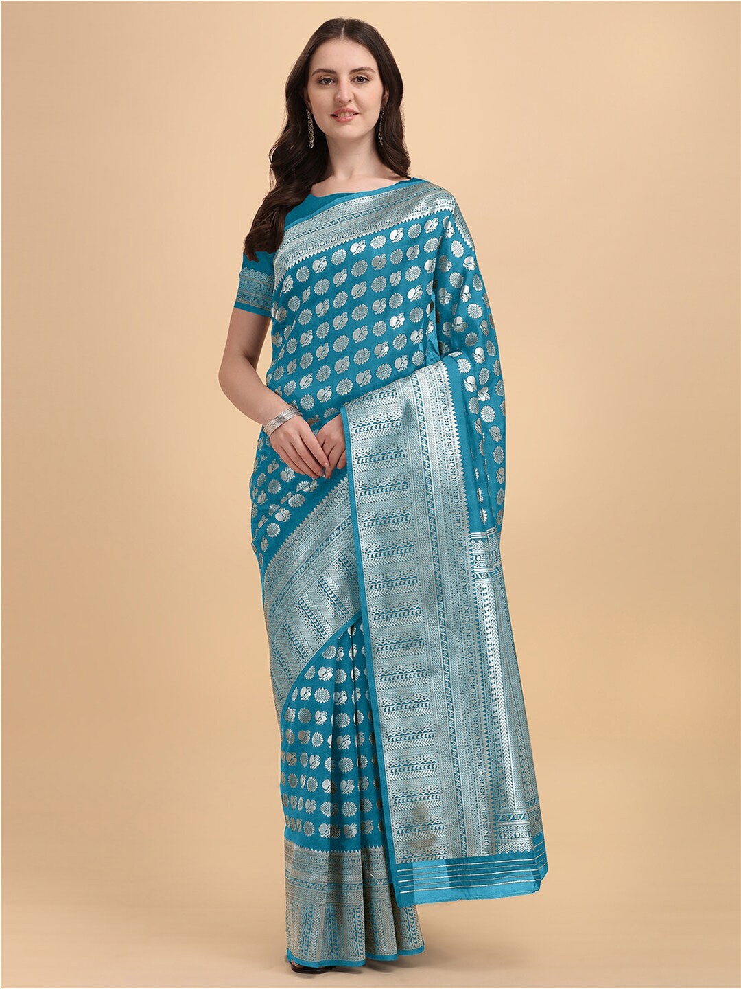 

Kasak Ethnic Woven Design Zari Pure Silk Banarasi Saree, Blue
