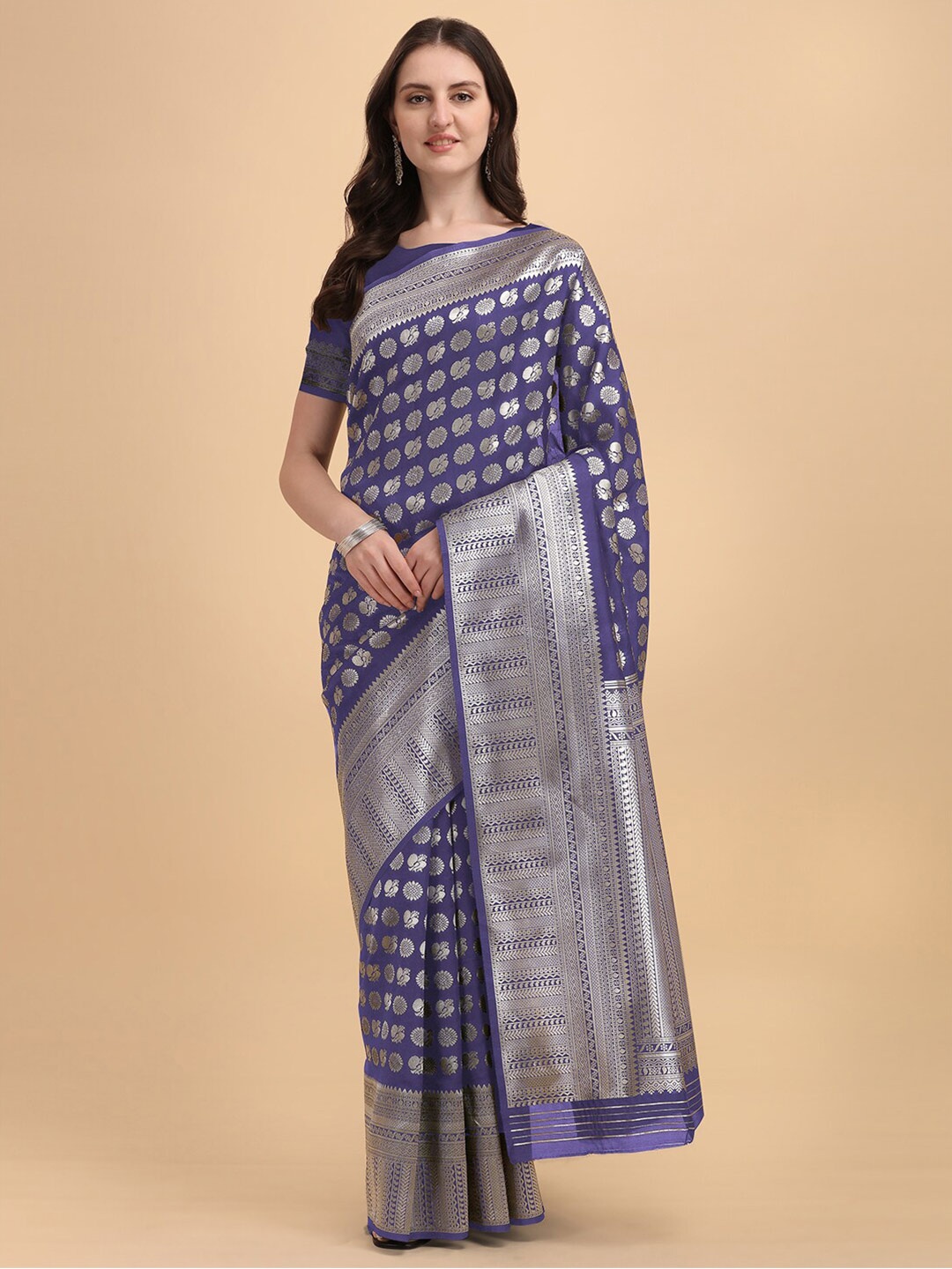 

Kasak Ethnic Woven Design Zari Pure Silk Banarasi Saree, Blue