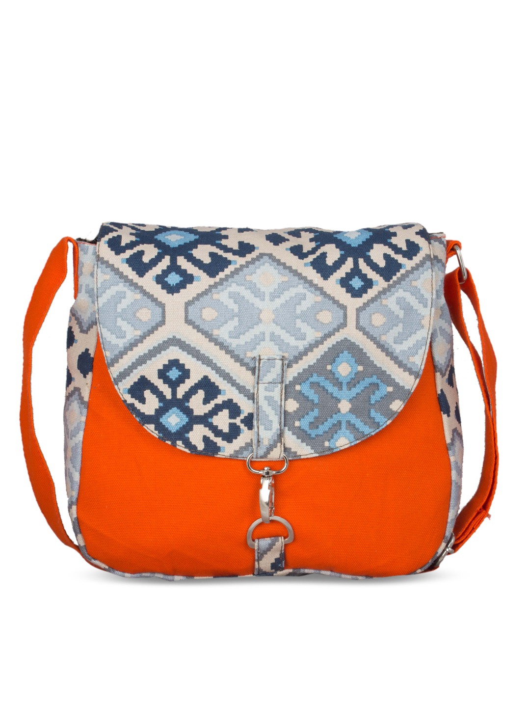 

Vivinkaa Orange & Blue Printed Sling Bag
