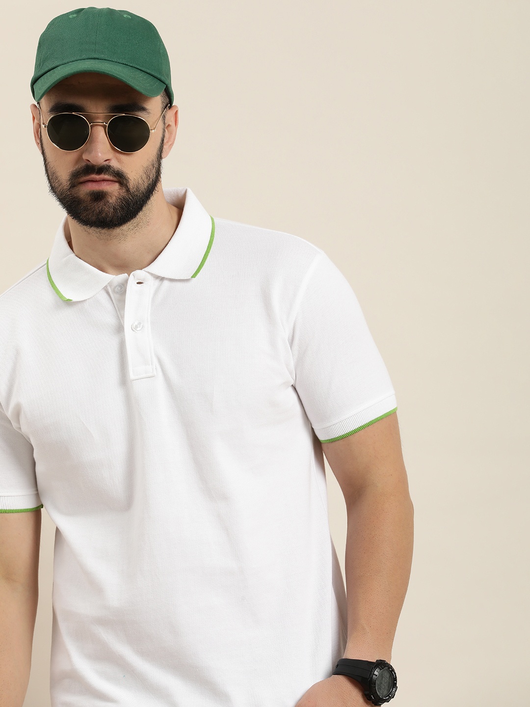 

Moda Rapido Polo Collar Pure Cotton T-shirt, White