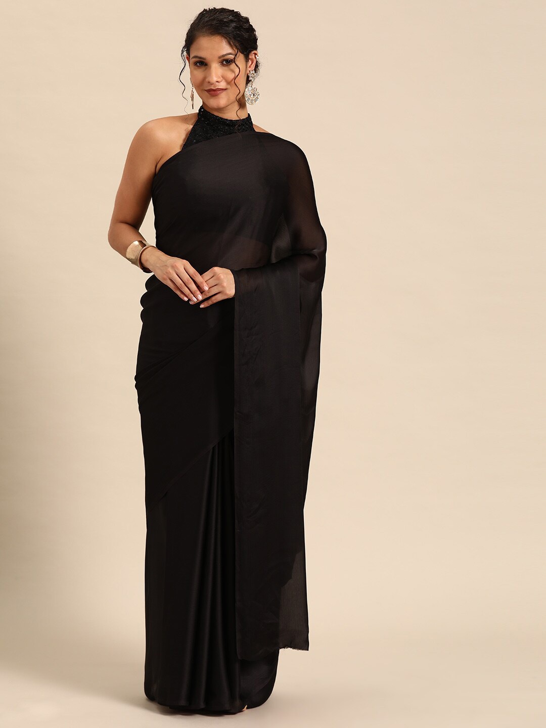 

Pisara Pure Georgette Saree, Black