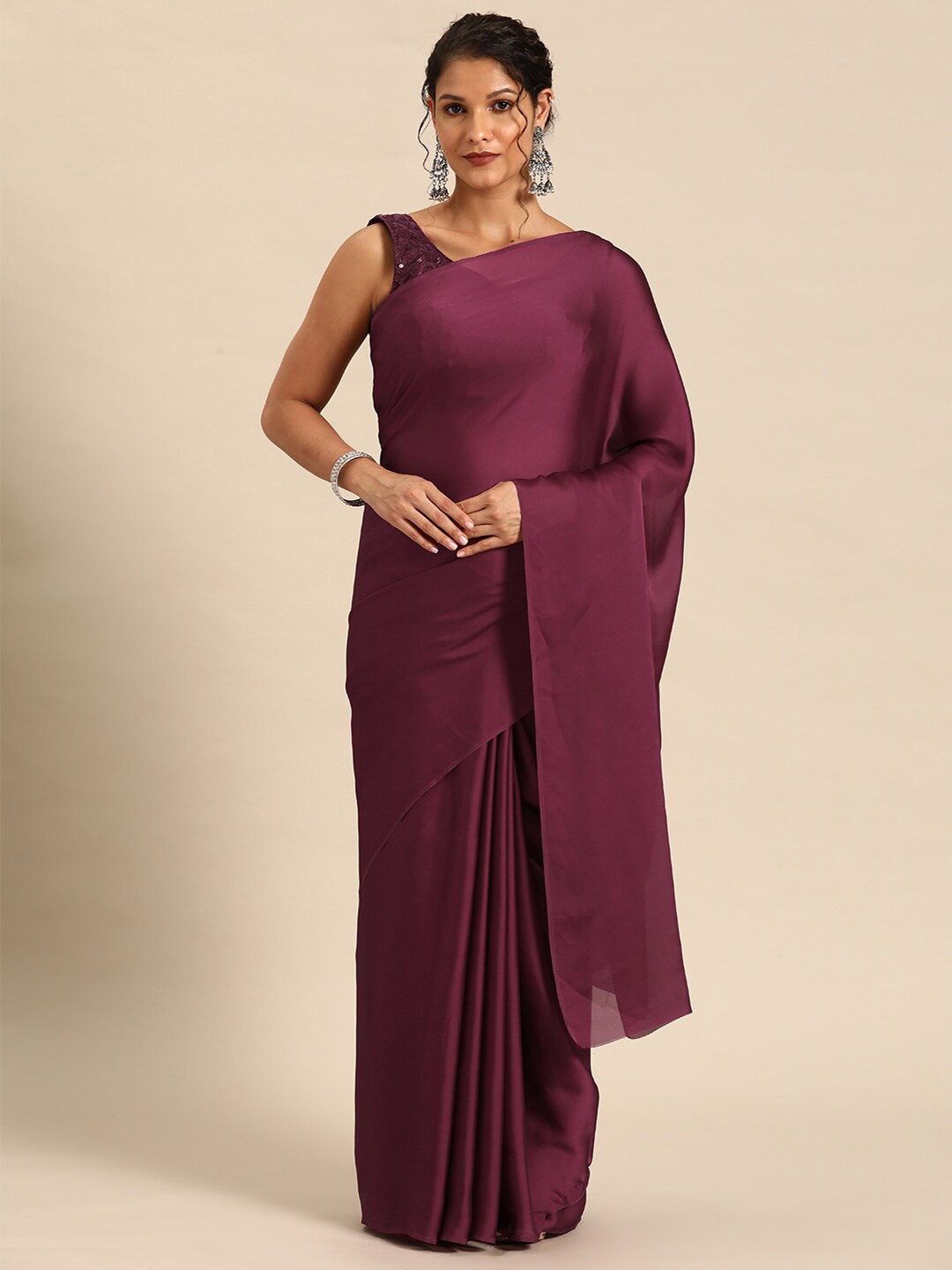 

Pisara Pure Georgette Saree, Magenta
