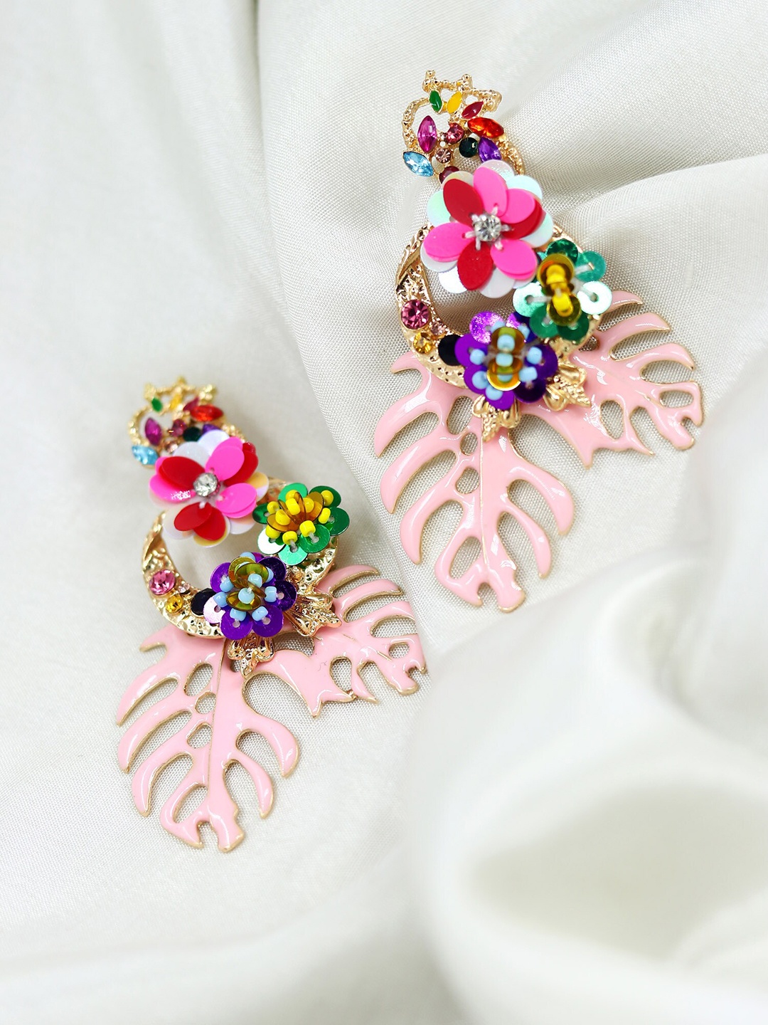 

Bellofox Pink & Purple Contemporary Studs Earrings