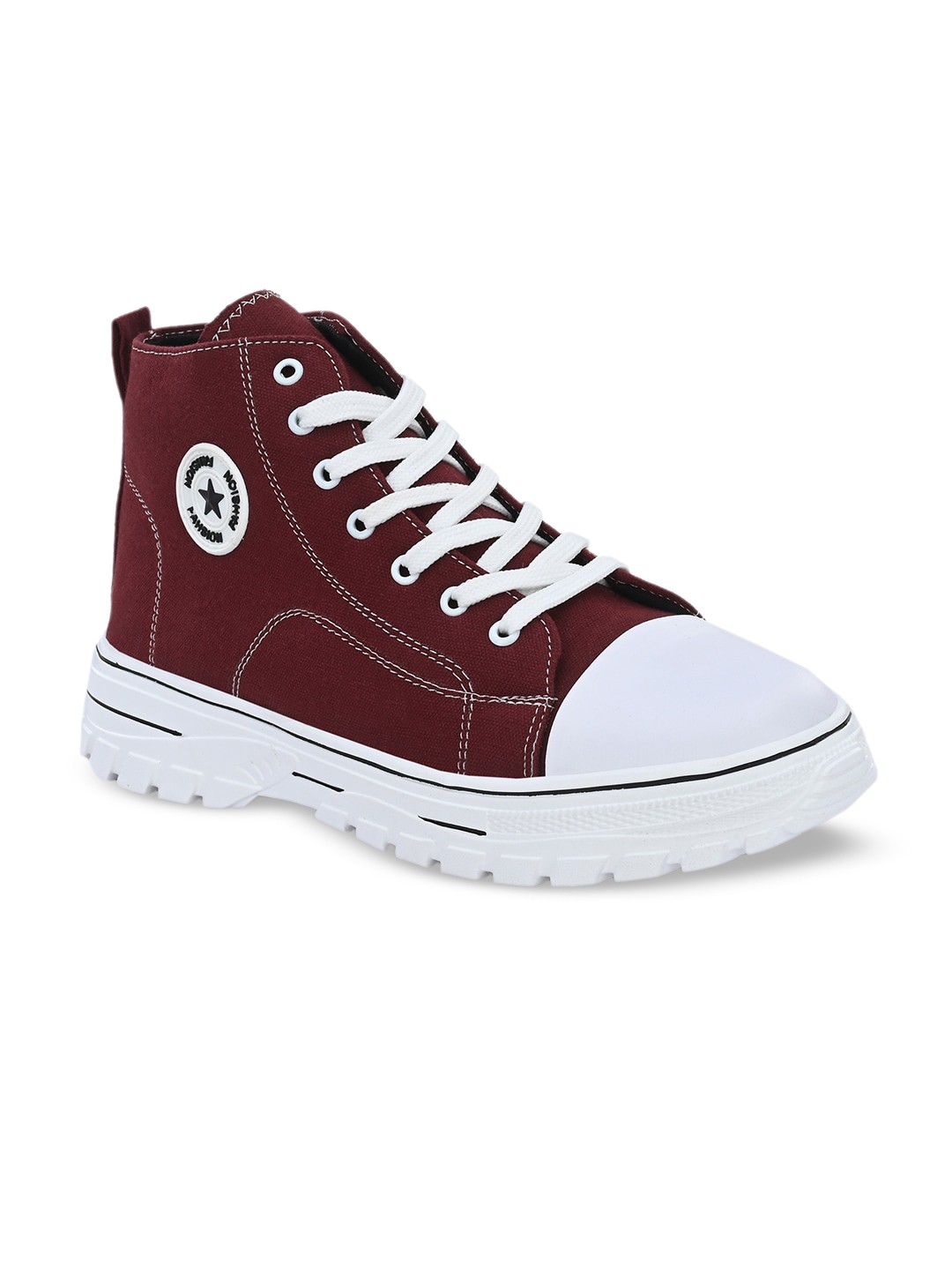 

Mactree Men Lace-Up Mid-Top Casual Sneakers, Maroon