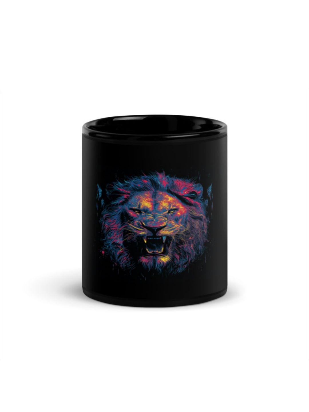 

RISH Black Printed Ceramic Glossy Cups-325ml