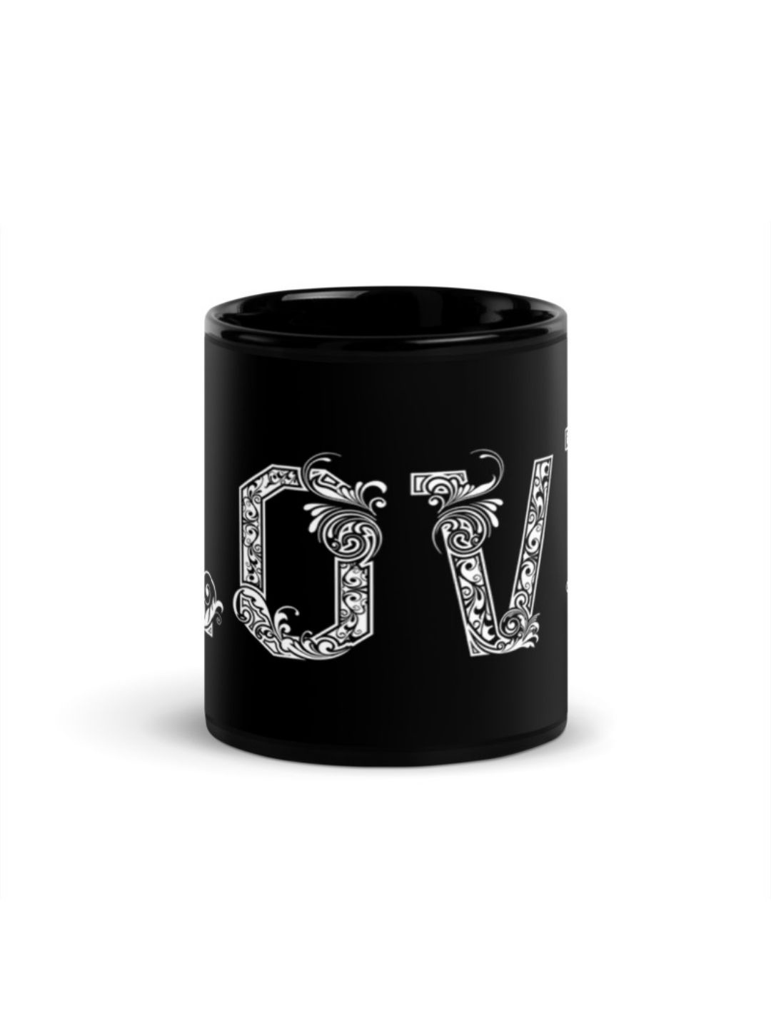 

RISH Black & White Printed Ceramic Glossy Coffee Mug - 325 ML