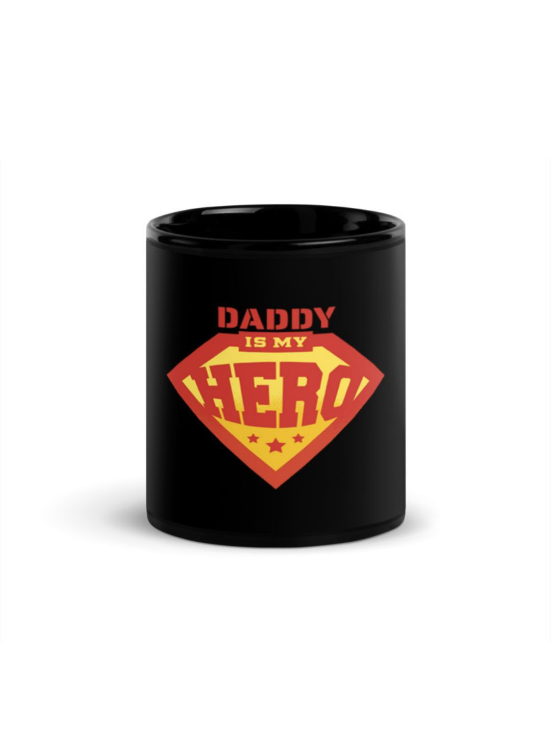 

RISH Black & Yellow Super Dad Quote Printed Ceramic Glossy Coffee Mug - 325 ML