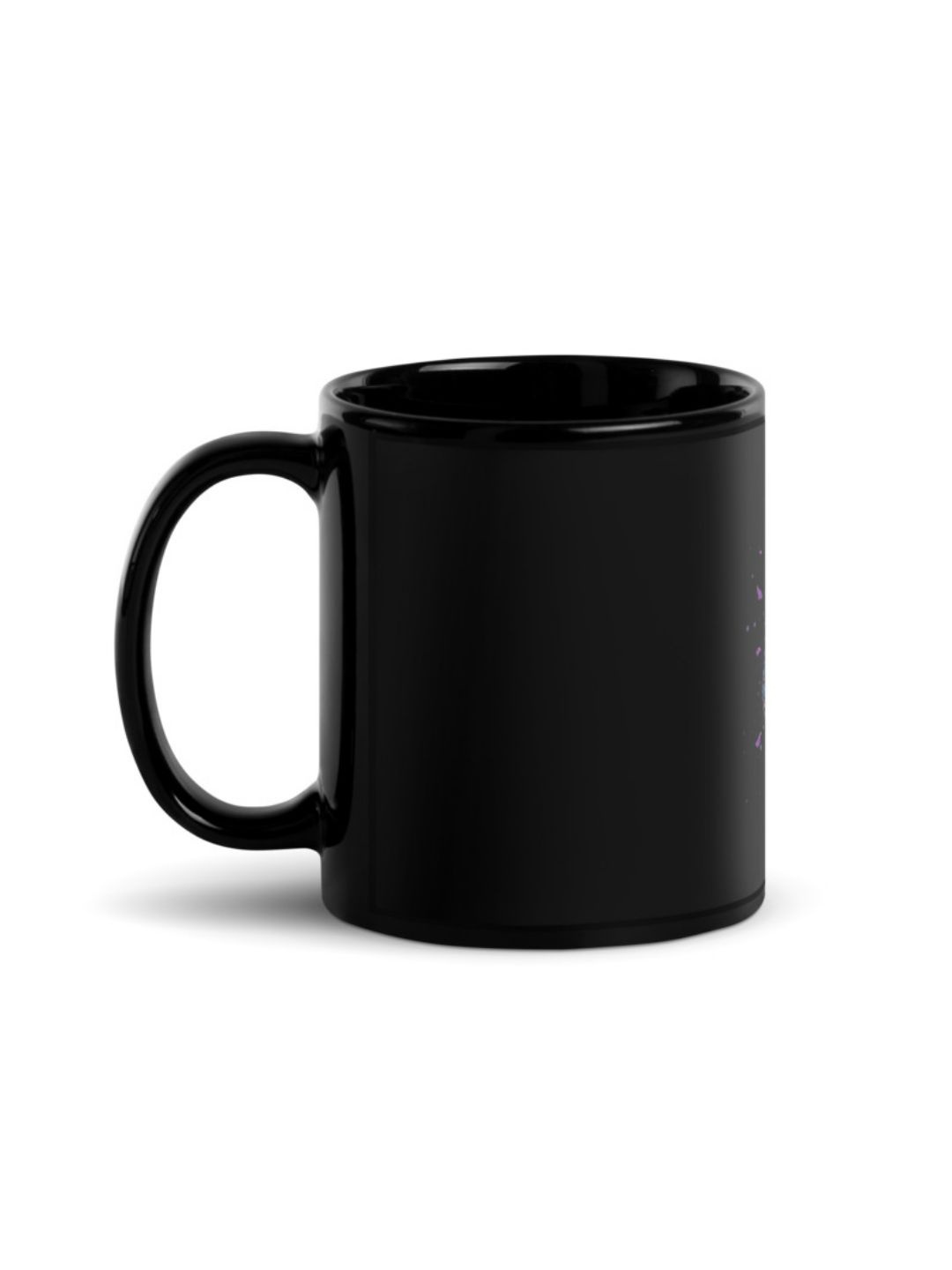 

RISH Black Printed Ceramic Glossy Coffee Mug - 325 ML